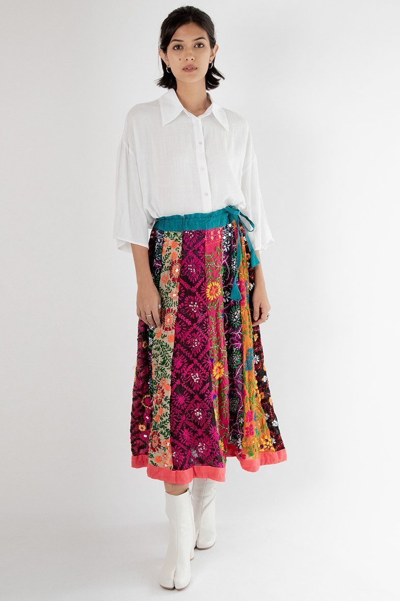 EMBROIDERED SKIRT LOUISE - BANGKOK TAILOR CLOTHING STORE - HANDMADE CLOTHING