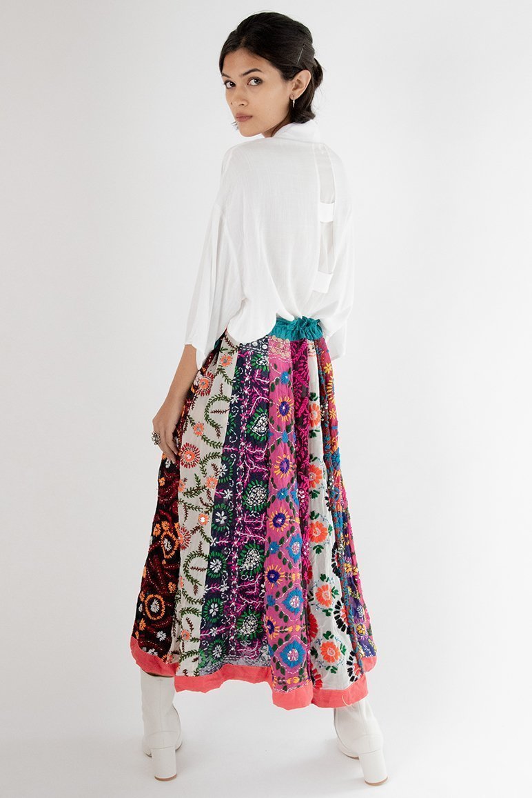 EMBROIDERED SKIRT LOUISE - BANGKOK TAILOR CLOTHING STORE - HANDMADE CLOTHING