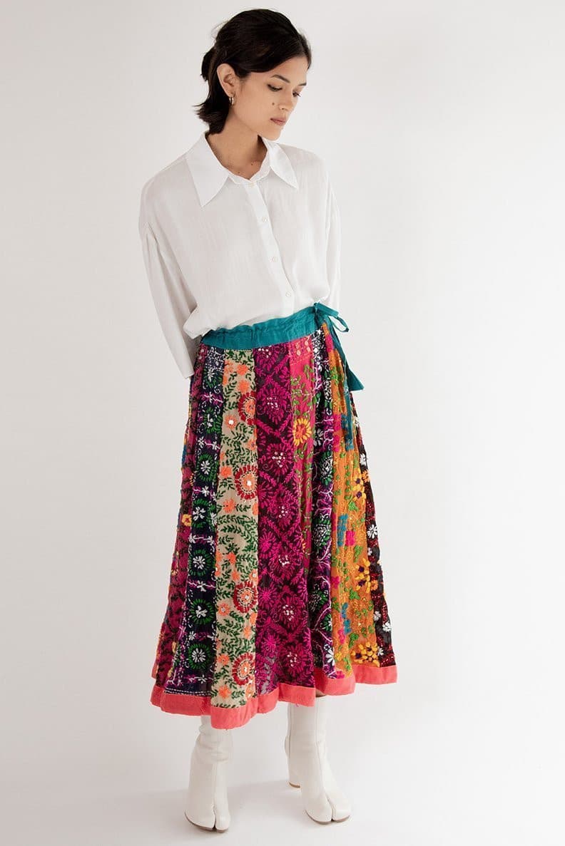 EMBROIDERED SKIRT LOUISE - BANGKOK TAILOR CLOTHING STORE - HANDMADE CLOTHING