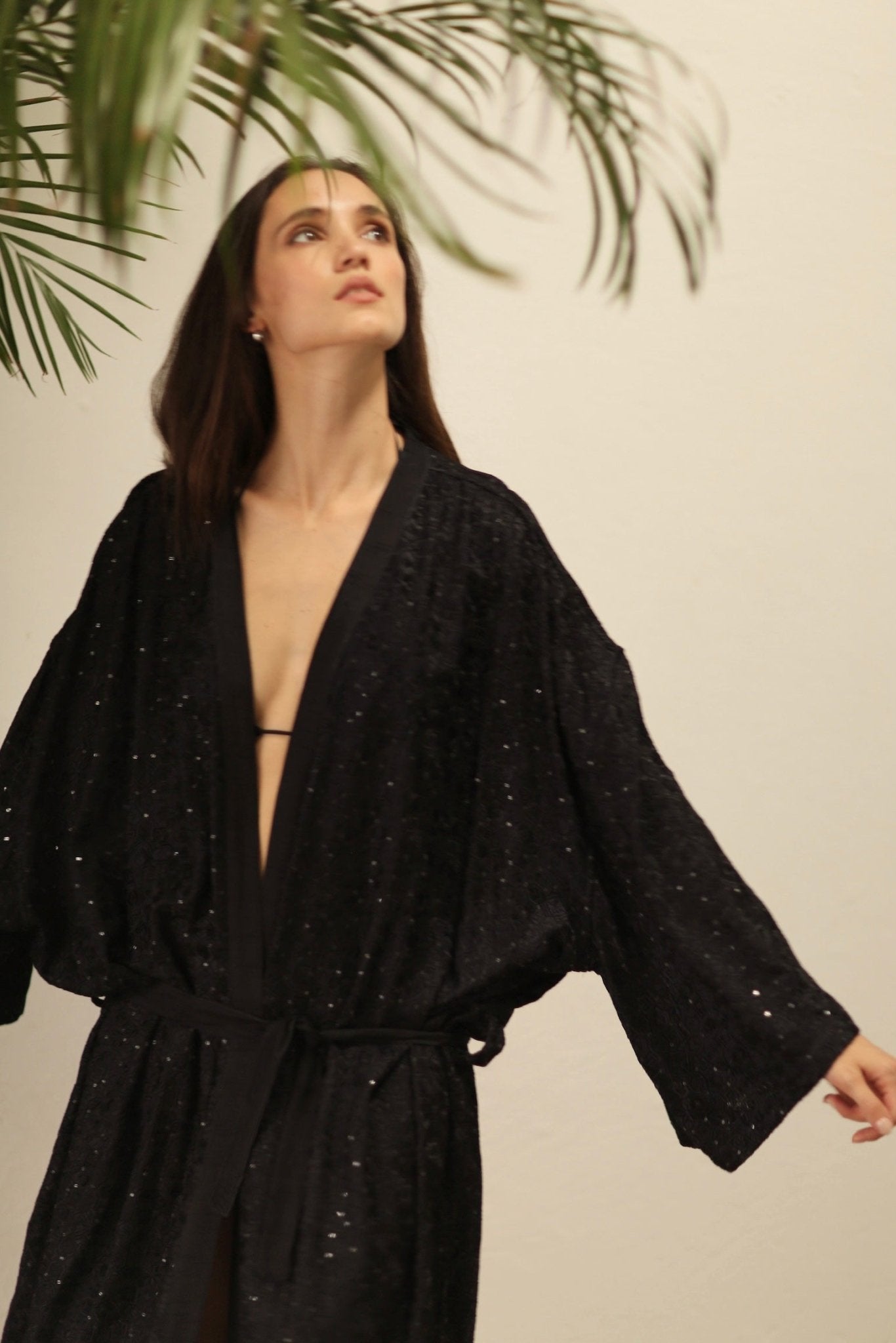 EREBUS BLACK SILK KIMONO - BANGKOK TAILOR CLOTHING STORE - HANDMADE CLOTHING