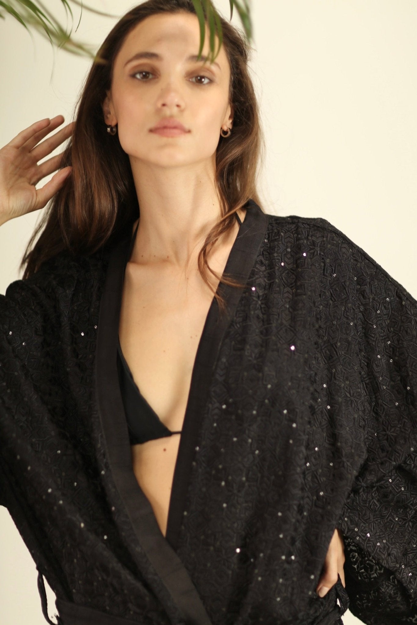 EREBUS BLACK SILK KIMONO - BANGKOK TAILOR CLOTHING STORE - HANDMADE CLOTHING