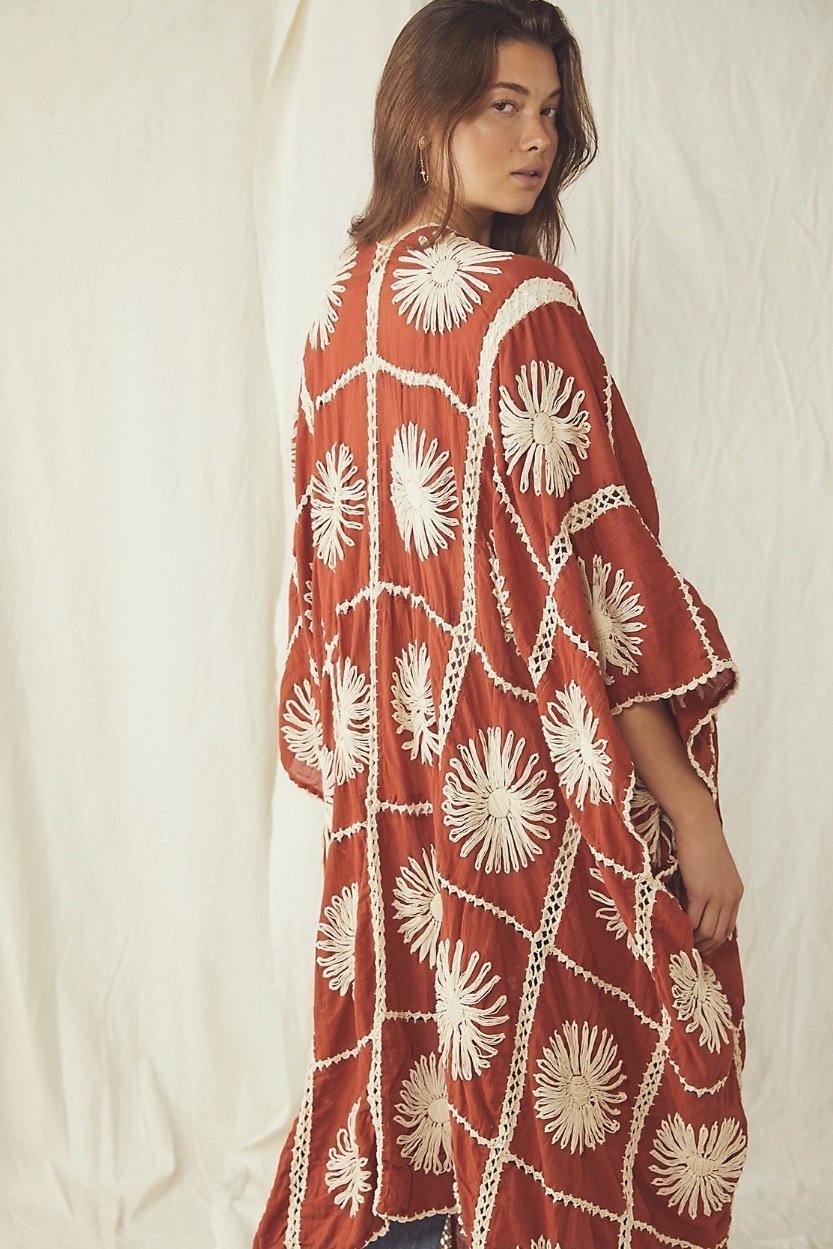 FLORA CROCHET KIMONO X FREE PEOPLE - BANGKOK TAILOR CLOTHING STORE - HANDMADE CLOTHING