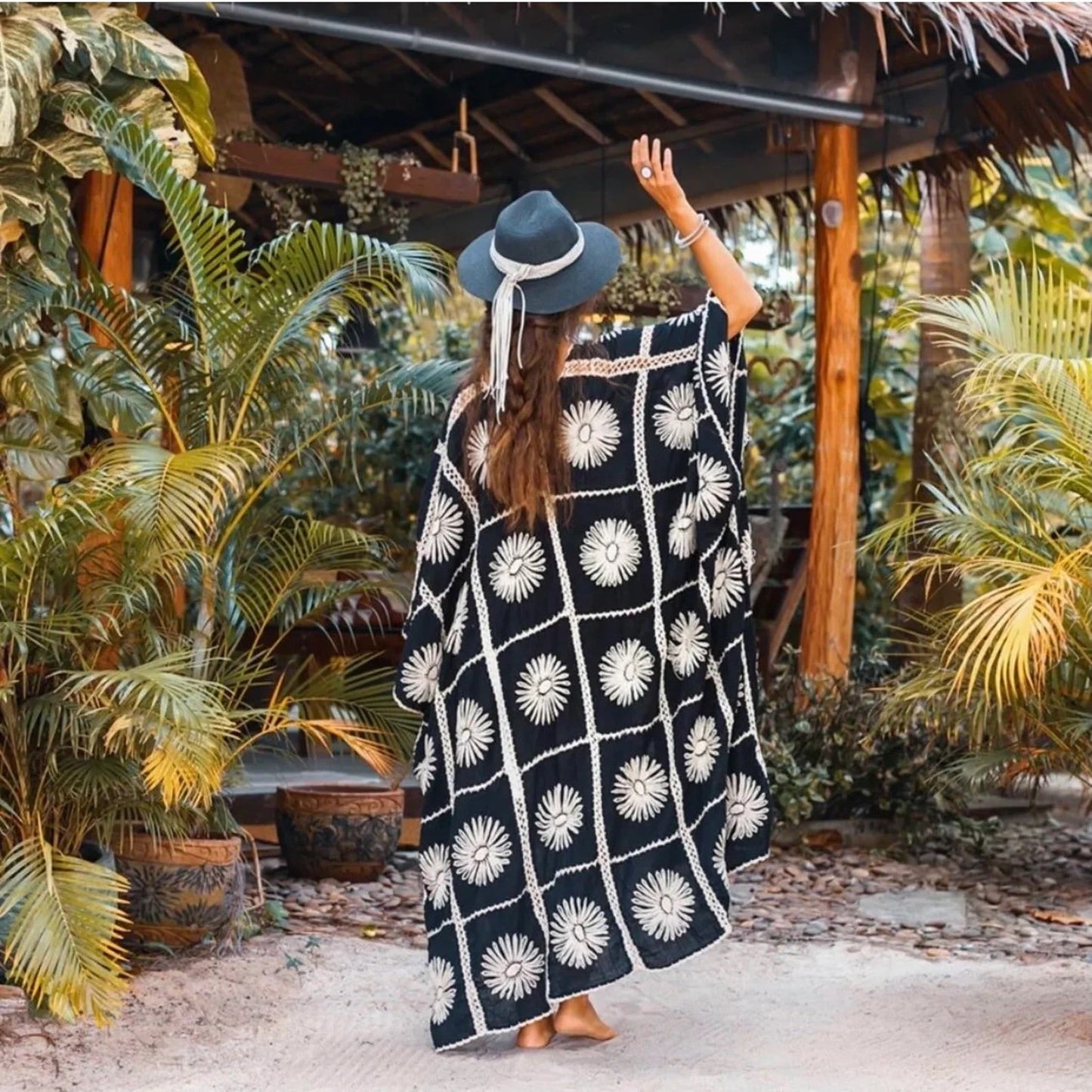 FLORA HAND CROCHET KIMONO DUSTER - BANGKOK TAILOR CLOTHING STORE - HANDMADE CLOTHING