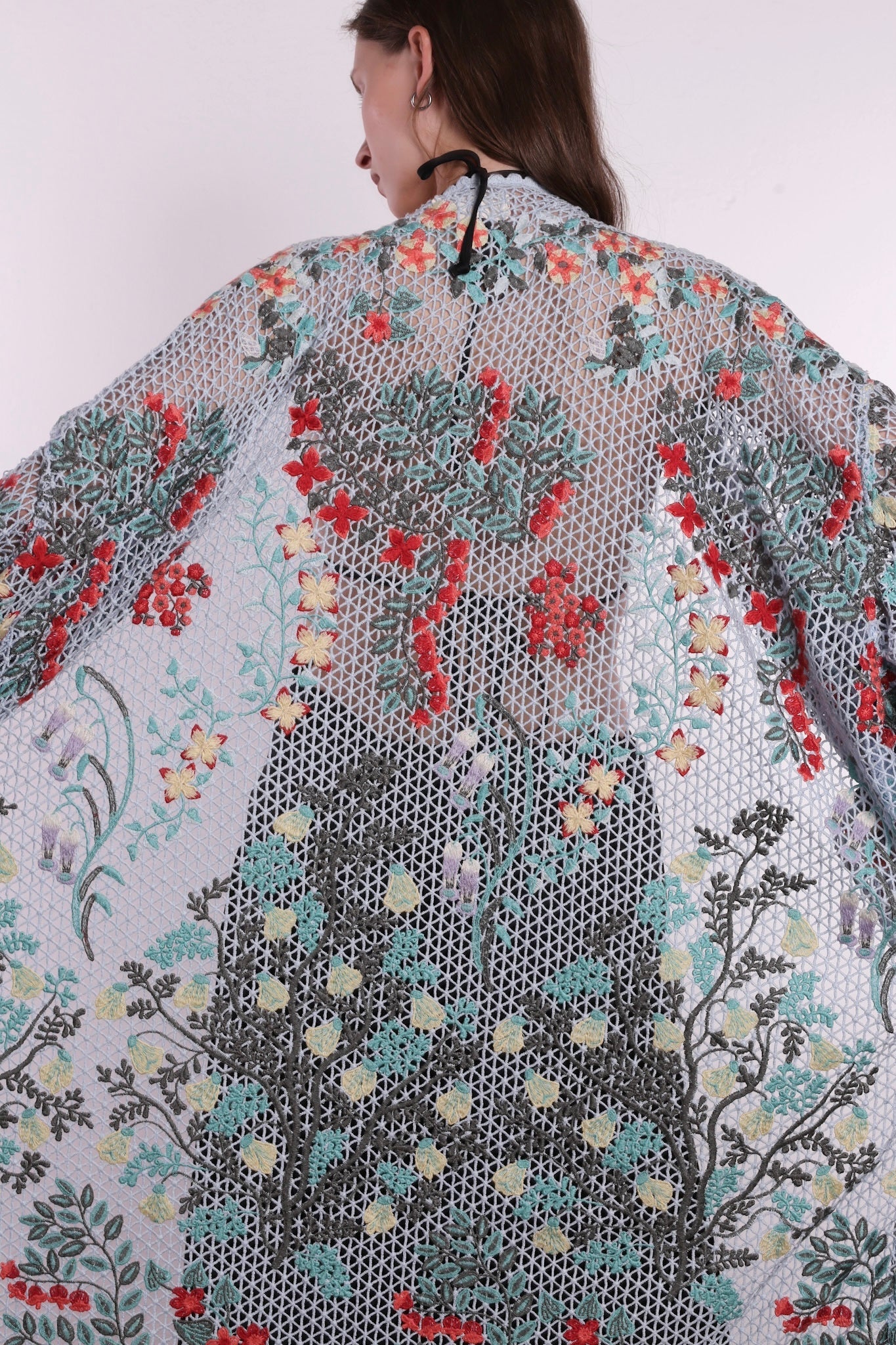 FLOWER COMB LIGHT BLUE COLOR KIMONO - BANGKOK TAILOR CLOTHING STORE - HANDMADE CLOTHING