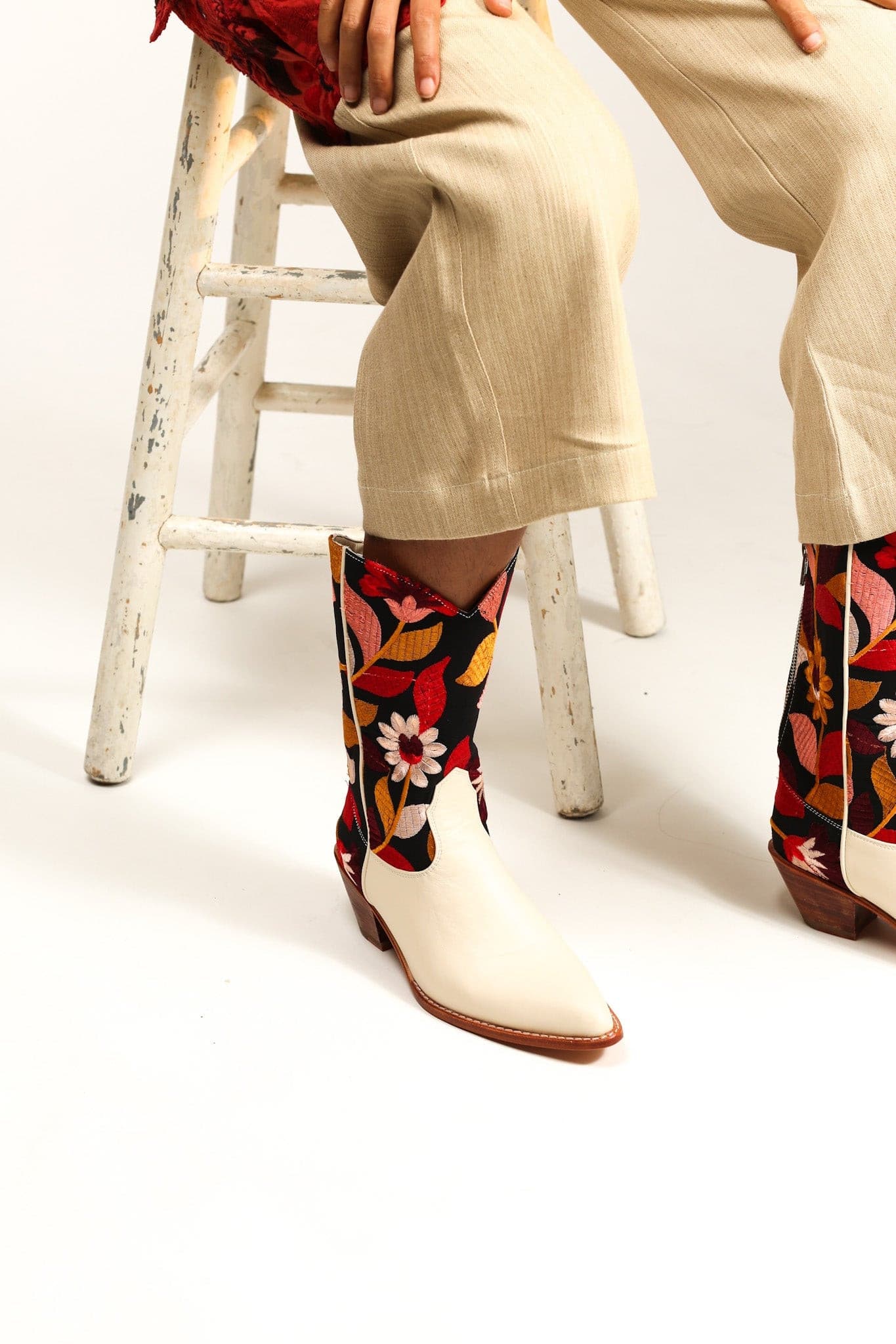 FLOWER EMBROIDERED BOOTS X ANTHROPOLOGIE - BANGKOK TAILOR CLOTHING STORE - HANDMADE CLOTHING