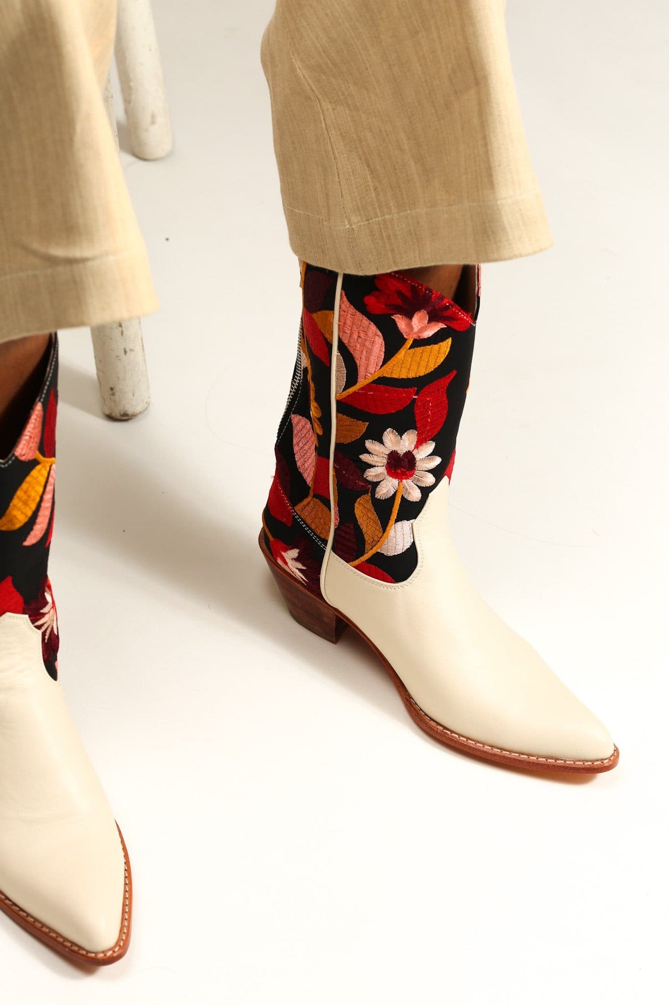 FLOWER EMBROIDERED BOOTS X ANTHROPOLOGIE - BANGKOK TAILOR CLOTHING STORE - HANDMADE CLOTHING