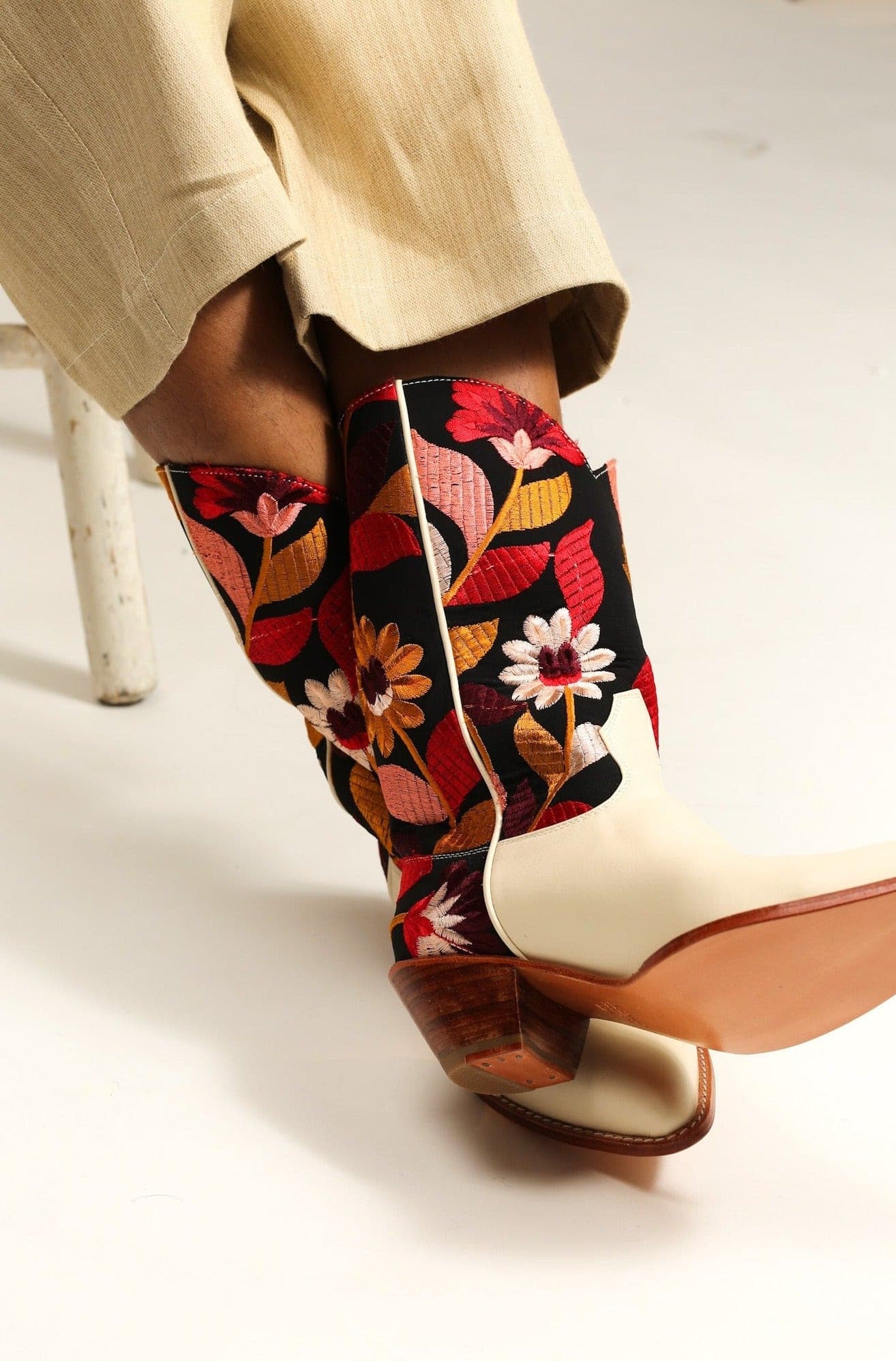 FLOWER EMBROIDERED BOOTS X ANTHROPOLOGIE - BANGKOK TAILOR CLOTHING STORE - HANDMADE CLOTHING