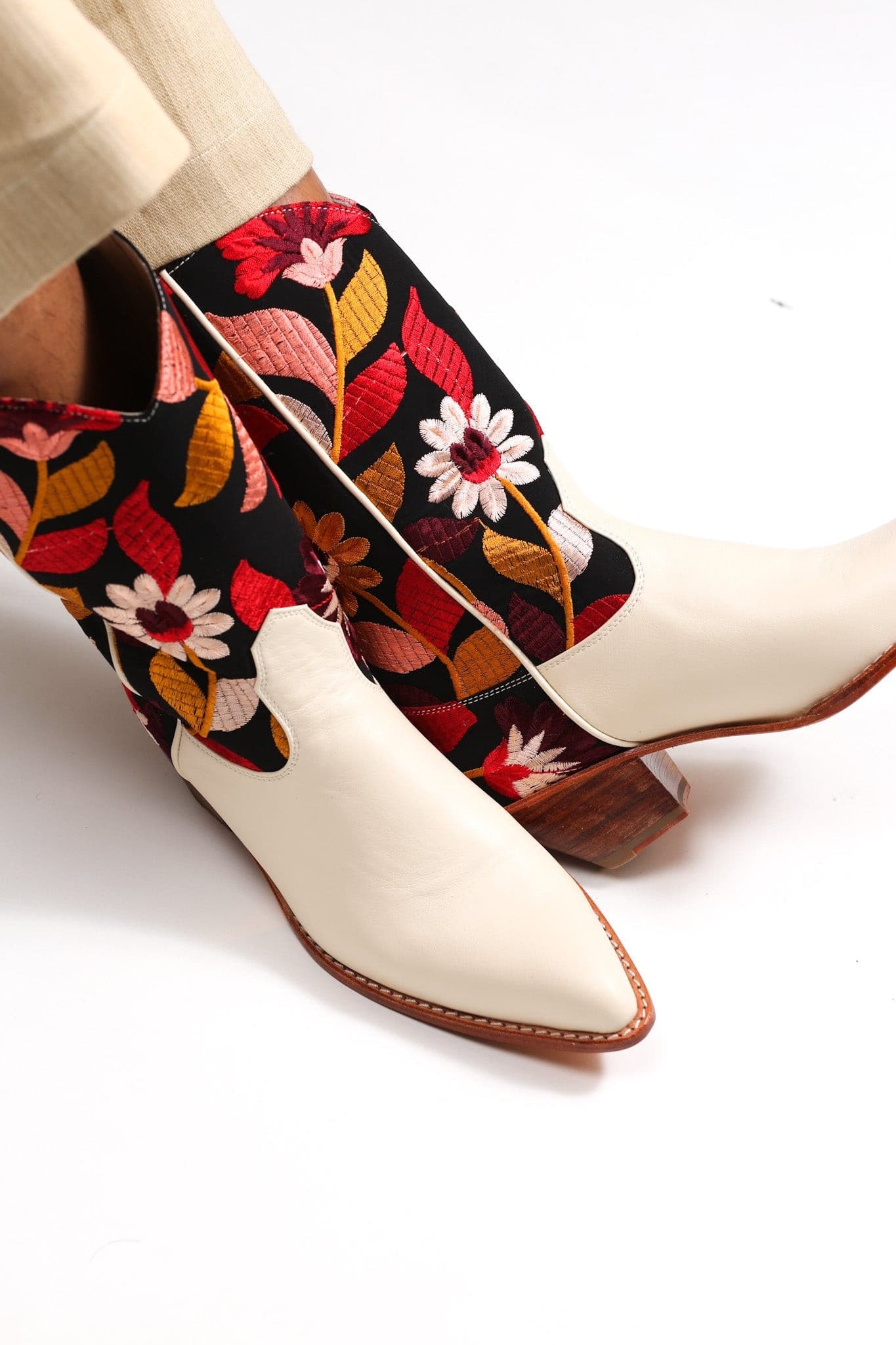 FLOWER EMBROIDERED BOOTS X ANTHROPOLOGIE - BANGKOK TAILOR CLOTHING STORE - HANDMADE CLOTHING