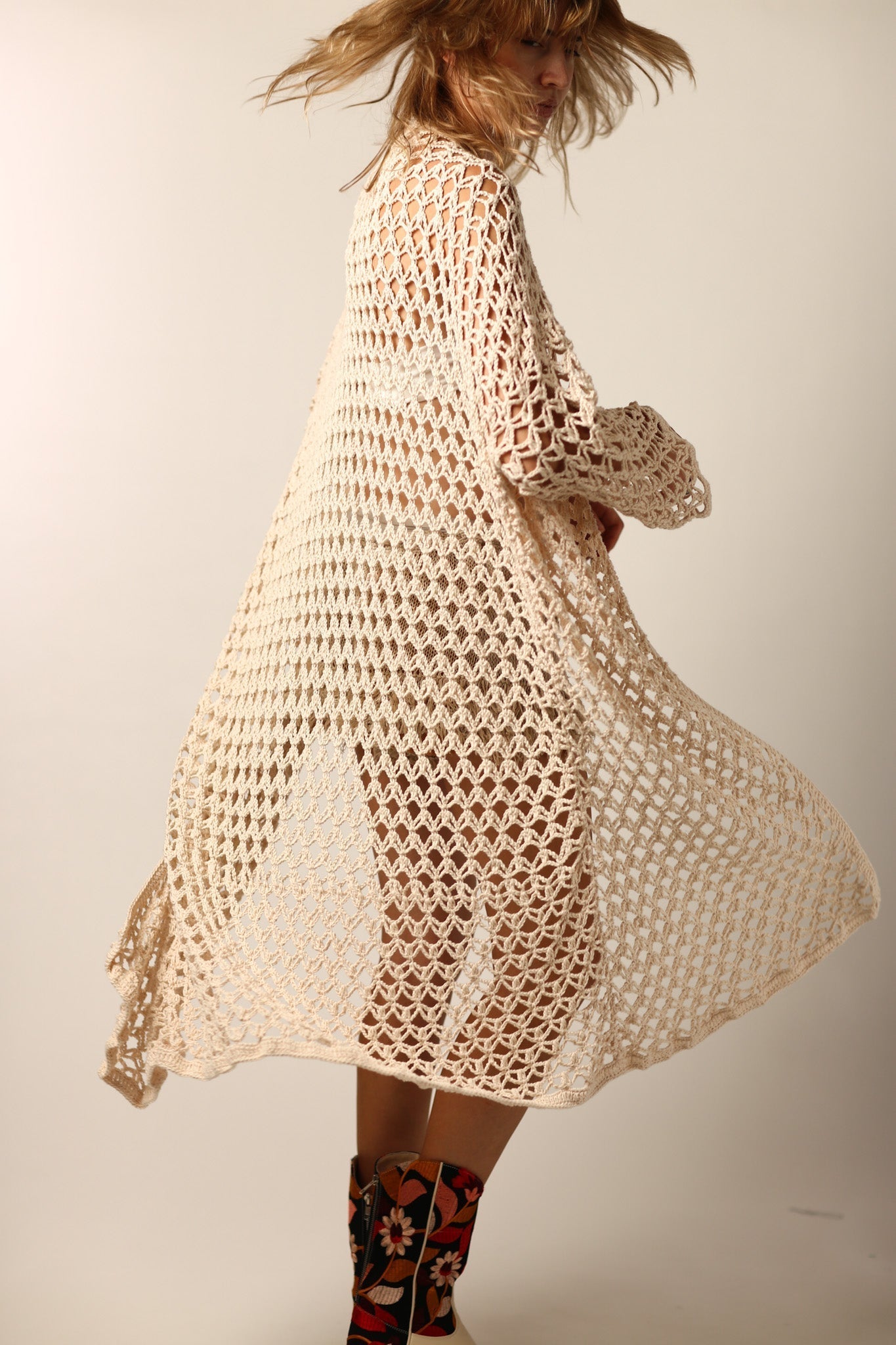 HAND CROCHET KIMONO DUSTER NOEMI - BANGKOK TAILOR CLOTHING STORE - HANDMADE CLOTHING