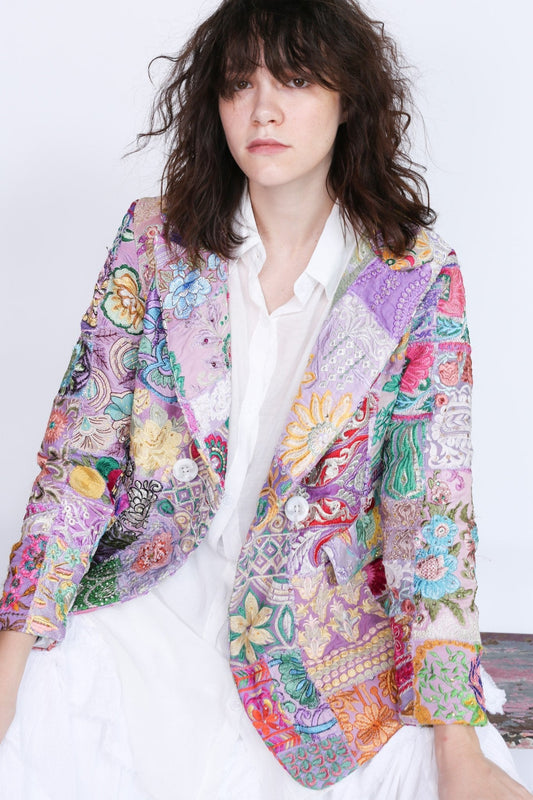 Hand Embroidered Patchwork Jacket Frida - BANGKOK TAILOR CLOTHING STORE - HANDMADE CLOTHING