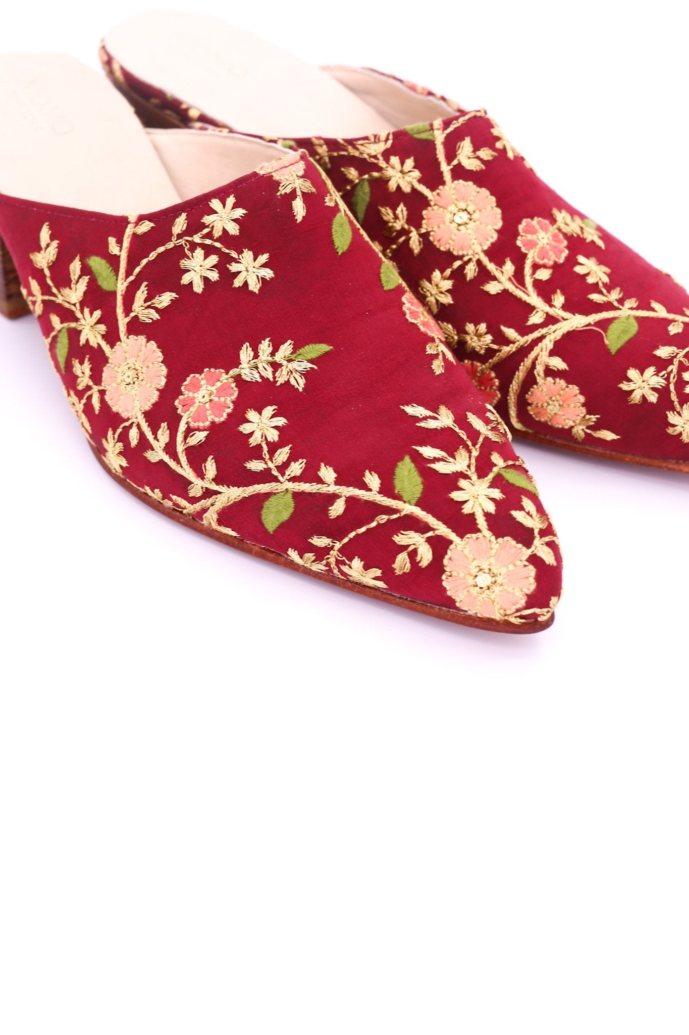 HEELED MULES EMBROIDERED X ANTHROPOLOGIE - BANGKOK TAILOR CLOTHING STORE - HANDMADE CLOTHING