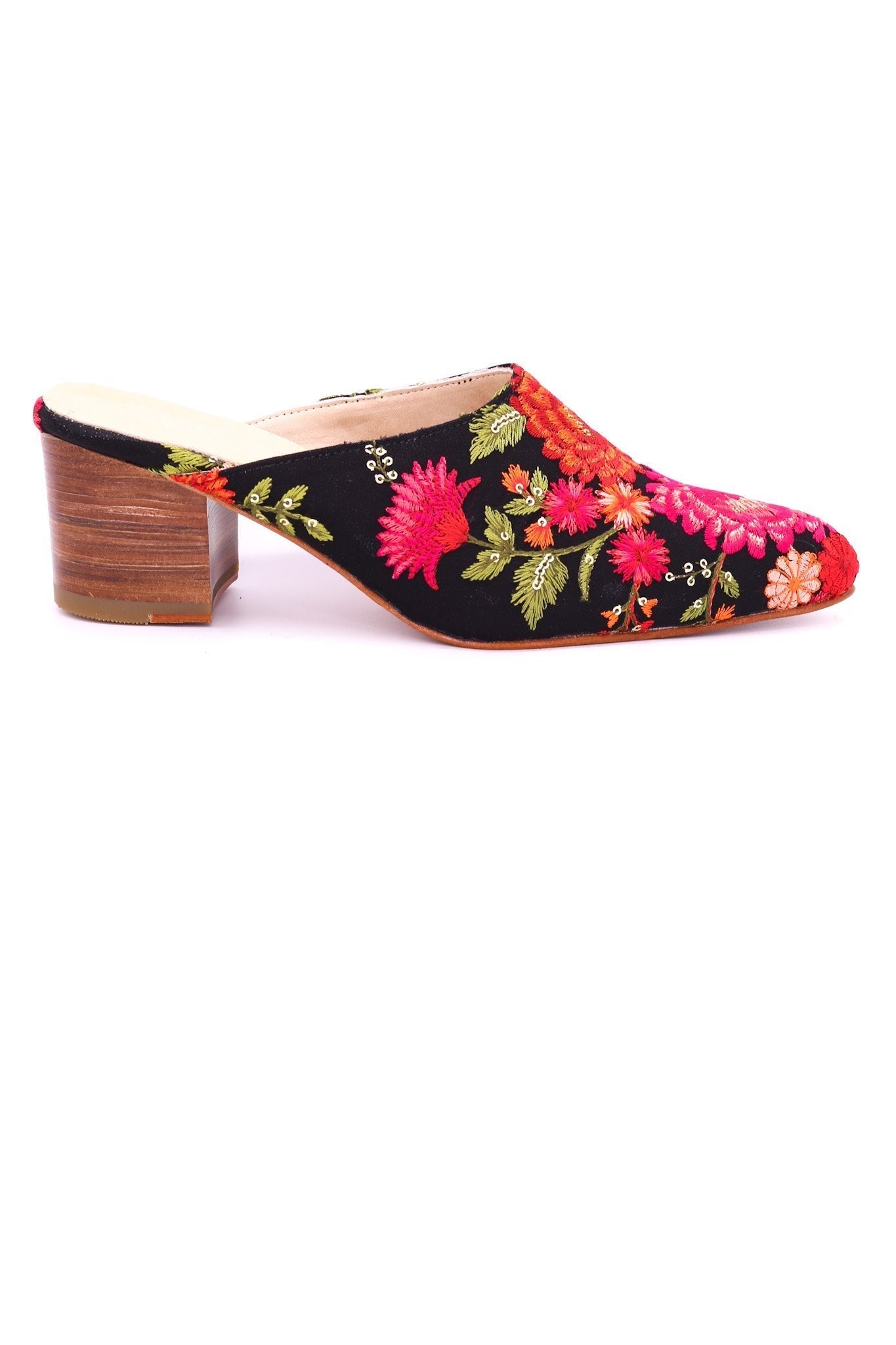 HEELED MULES EMBROIDERED X ANTHROPOLOGIE - BANGKOK TAILOR CLOTHING STORE - HANDMADE CLOTHING