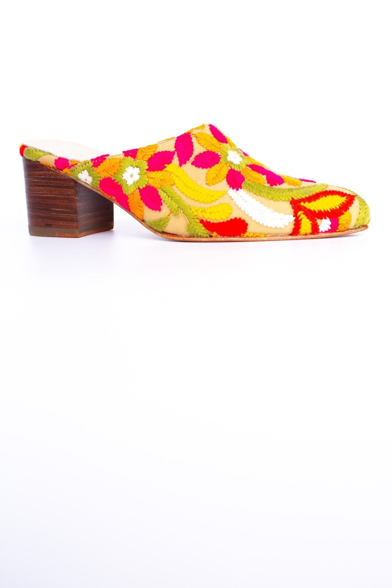 HEELED MULES EMBROIDERED X ANTHROPOLOGIE - BANGKOK TAILOR CLOTHING STORE - HANDMADE CLOTHING