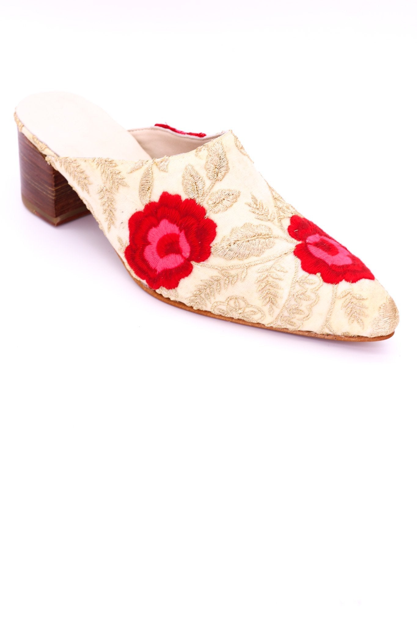 HEELED MULES EMBROIDERED X ANTHROPOLOGIE - BANGKOK TAILOR CLOTHING STORE - HANDMADE CLOTHING