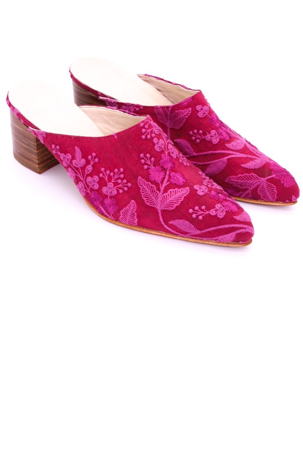 HEELED MULES EMBROIDERED X ANTHROPOLOGIE - BANGKOK TAILOR CLOTHING STORE - HANDMADE CLOTHING