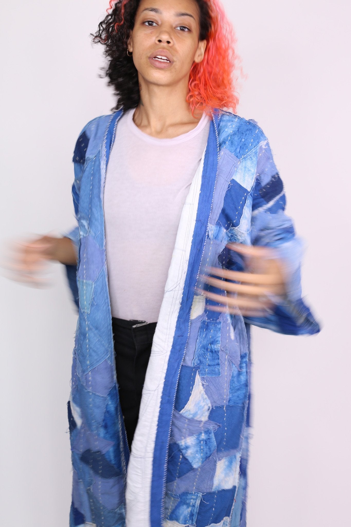 INDIGO PATCHWORK KIMONO NOLA - BANGKOK TAILOR CLOTHING STORE - HANDMADE CLOTHING