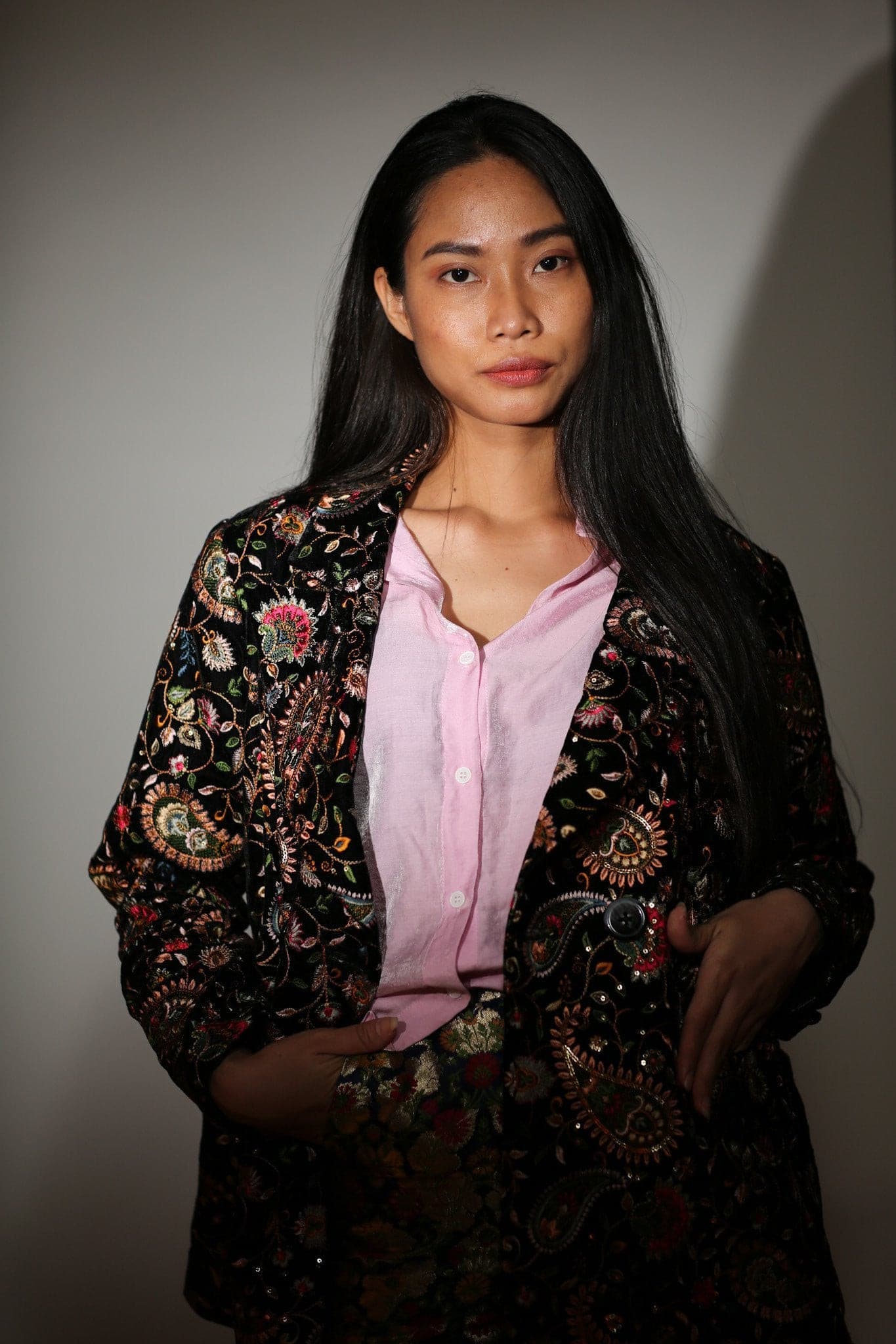 JACKET FRIDA EMBROIDERED VELVET - BANGKOK TAILOR CLOTHING STORE - HANDMADE CLOTHING