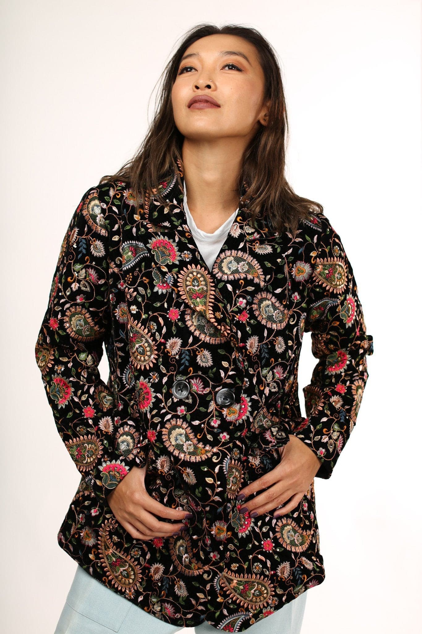 JACKET FRIDA EMBROIDERED VELVET - BANGKOK TAILOR CLOTHING STORE - HANDMADE CLOTHING