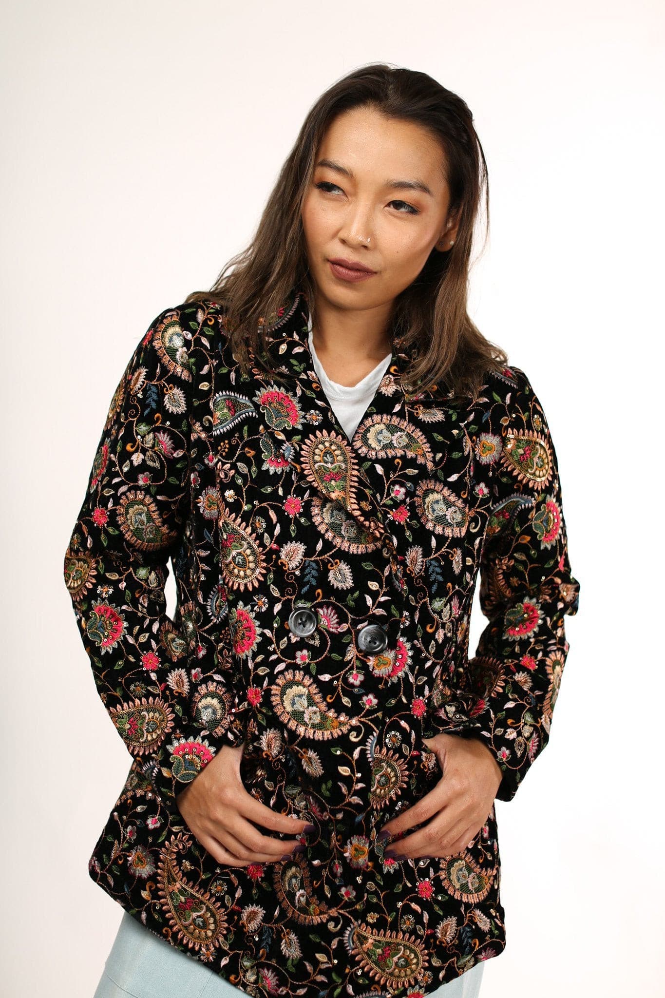 JACKET FRIDA EMBROIDERED VELVET - BANGKOK TAILOR CLOTHING STORE - HANDMADE CLOTHING