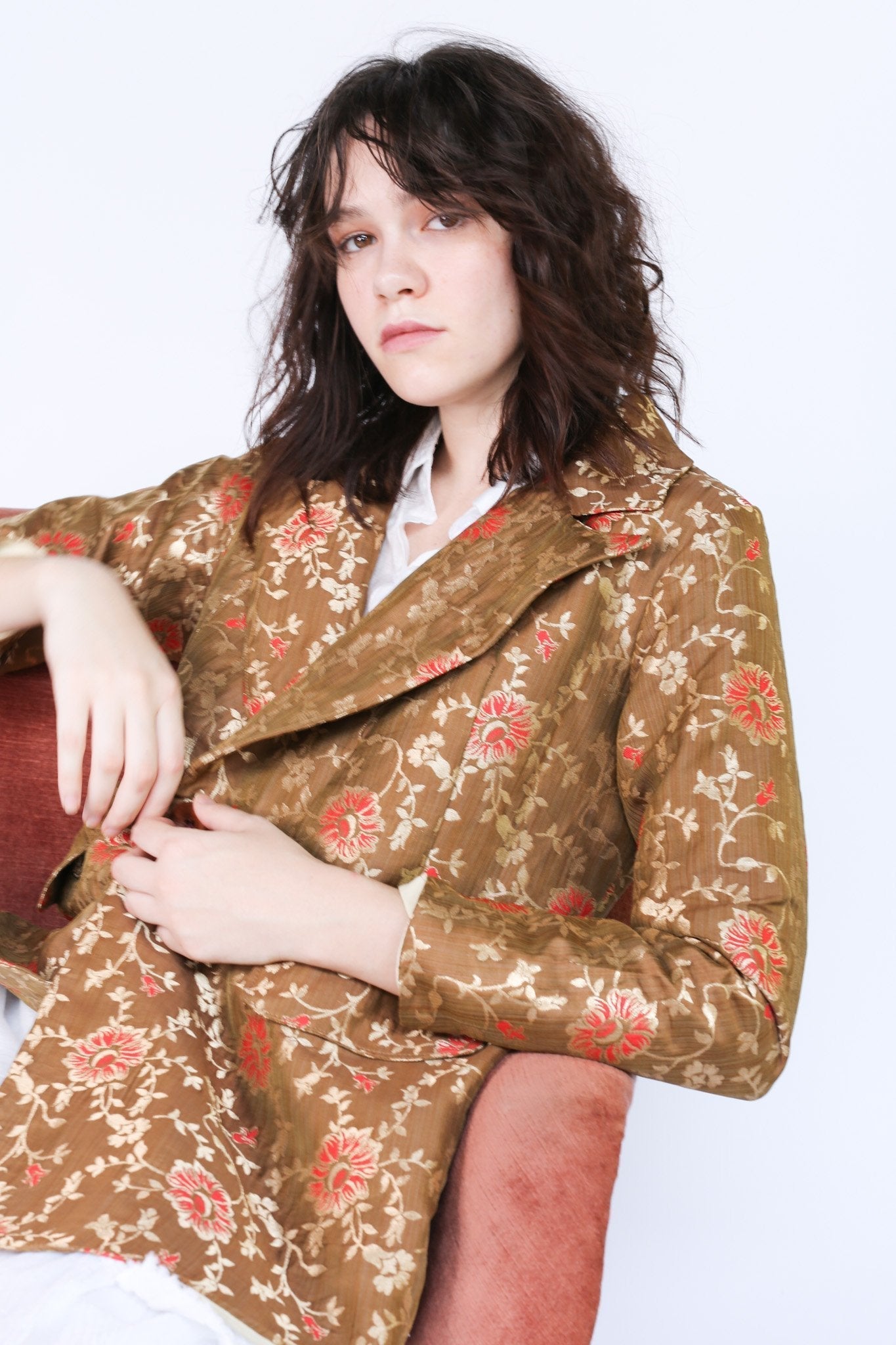 Jacket Frida in Flower Silk print - BANGKOK TAILOR CLOTHING STORE - HANDMADE CLOTHING