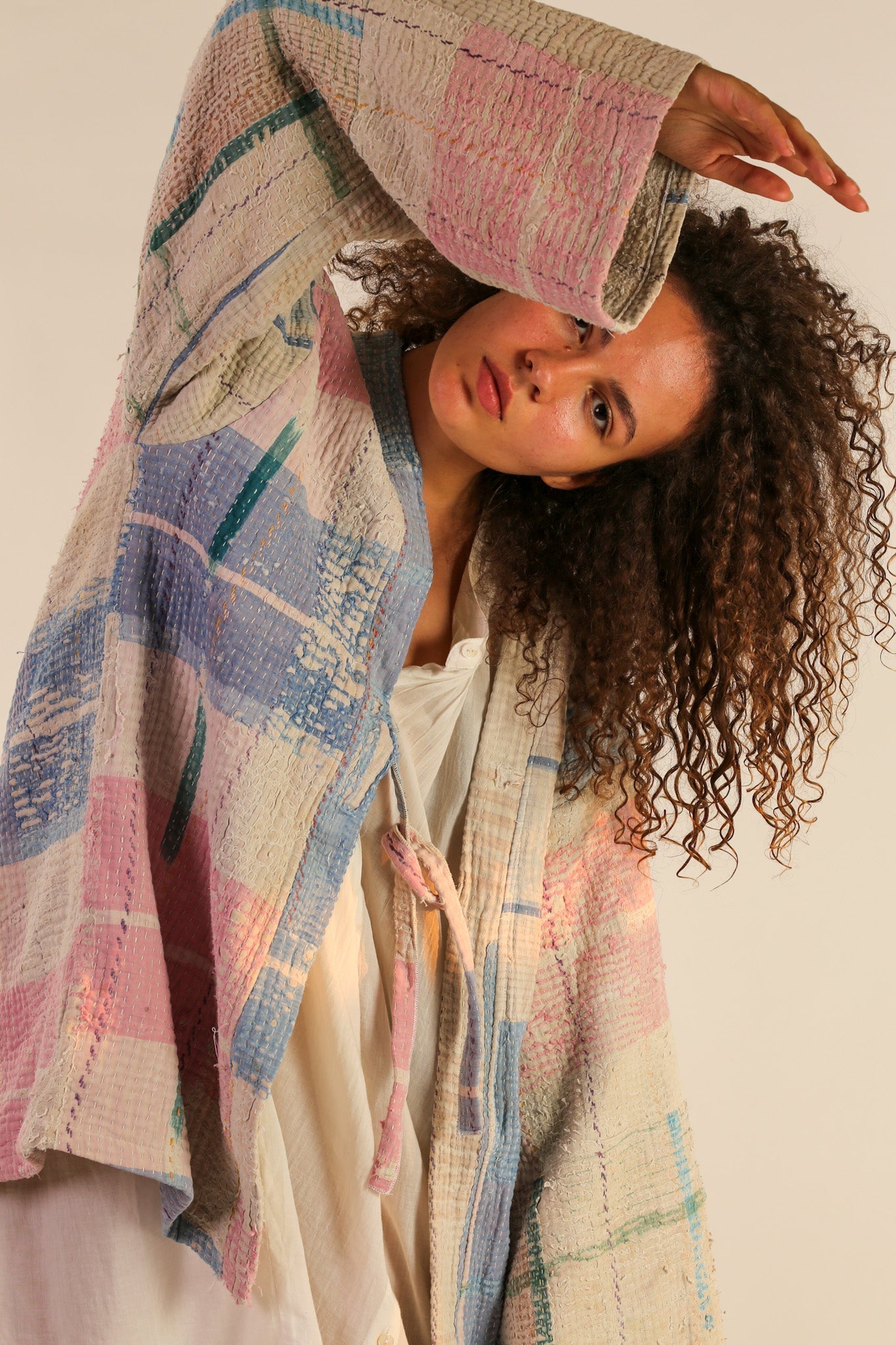 JACKET KIMONO RIKI VINTAE KANTHA QUILT - BANGKOK TAILOR CLOTHING STORE - HANDMADE CLOTHING