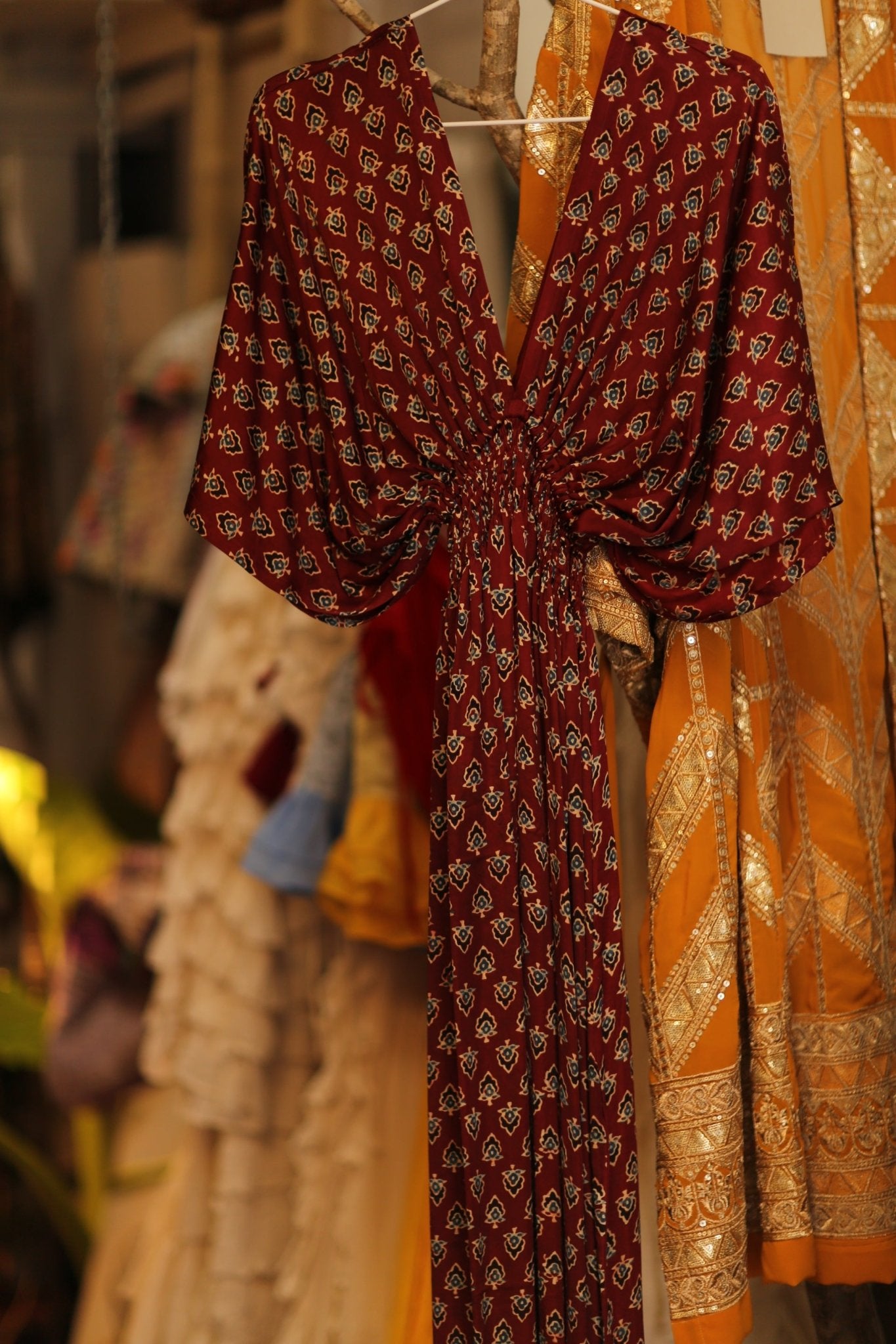 KAFTAN DRESS LAURINE - BANGKOK TAILOR CLOTHING STORE - HANDMADE CLOTHING