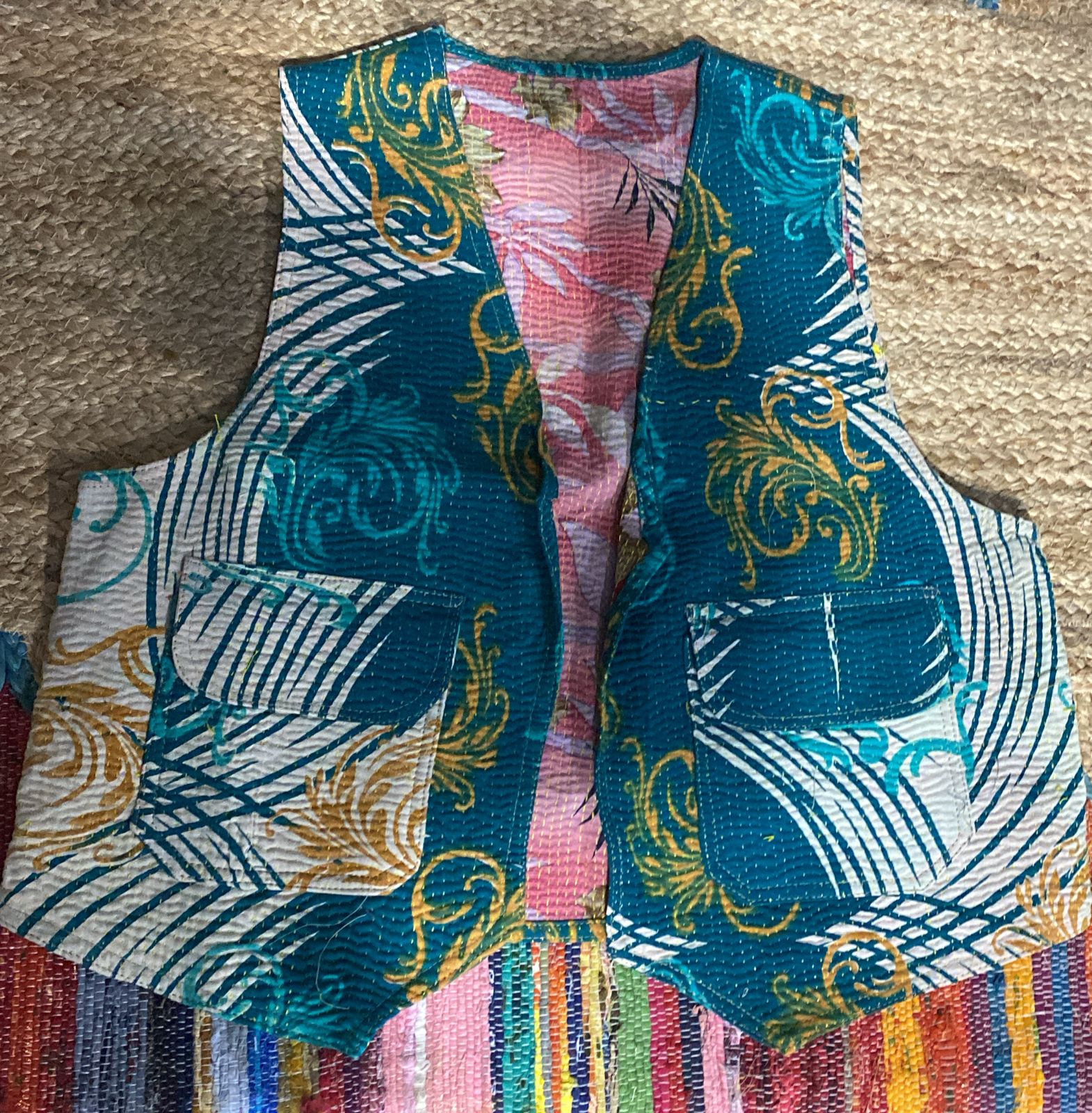 KANTHA QUILT VEST AMIRA - BANGKOK TAILOR CLOTHING STORE - HANDMADE CLOTHING