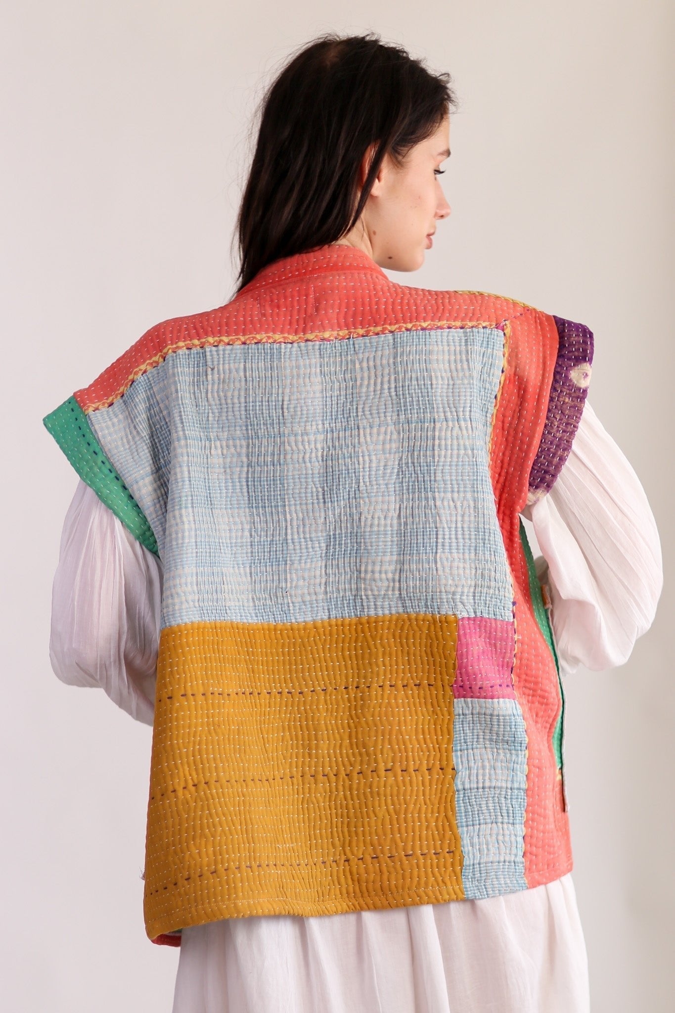 KANTHA QUILT VEST HENISSA - BANGKOK TAILOR CLOTHING STORE - HANDMADE CLOTHING