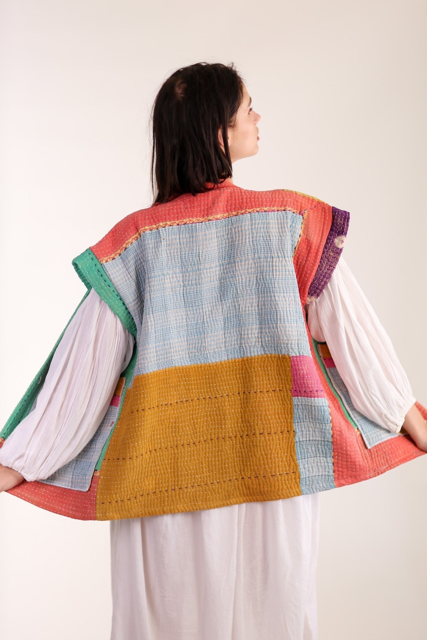 KANTHA QUILT VEST HENISSA - BANGKOK TAILOR CLOTHING STORE - HANDMADE CLOTHING