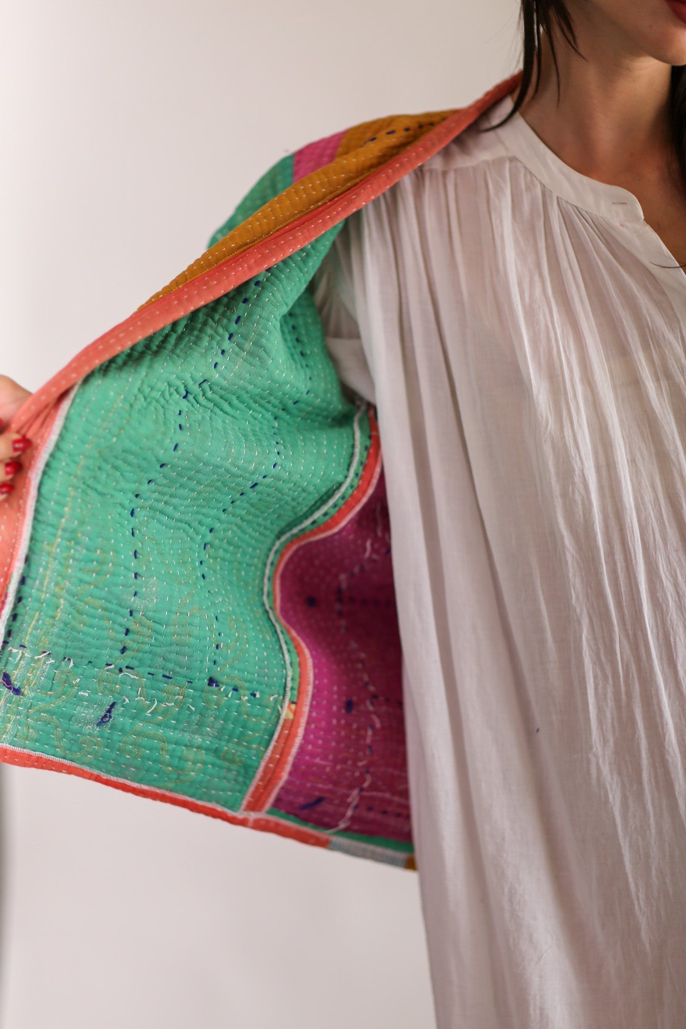 KANTHA QUILT VEST HENISSA - BANGKOK TAILOR CLOTHING STORE - HANDMADE CLOTHING