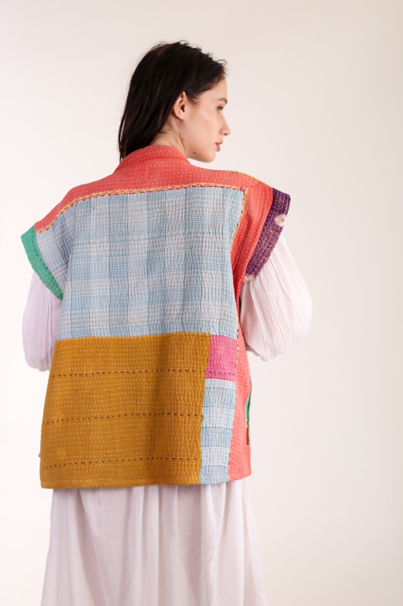 KANTHA QUILT VEST HENISSA - BANGKOK TAILOR CLOTHING STORE - HANDMADE CLOTHING