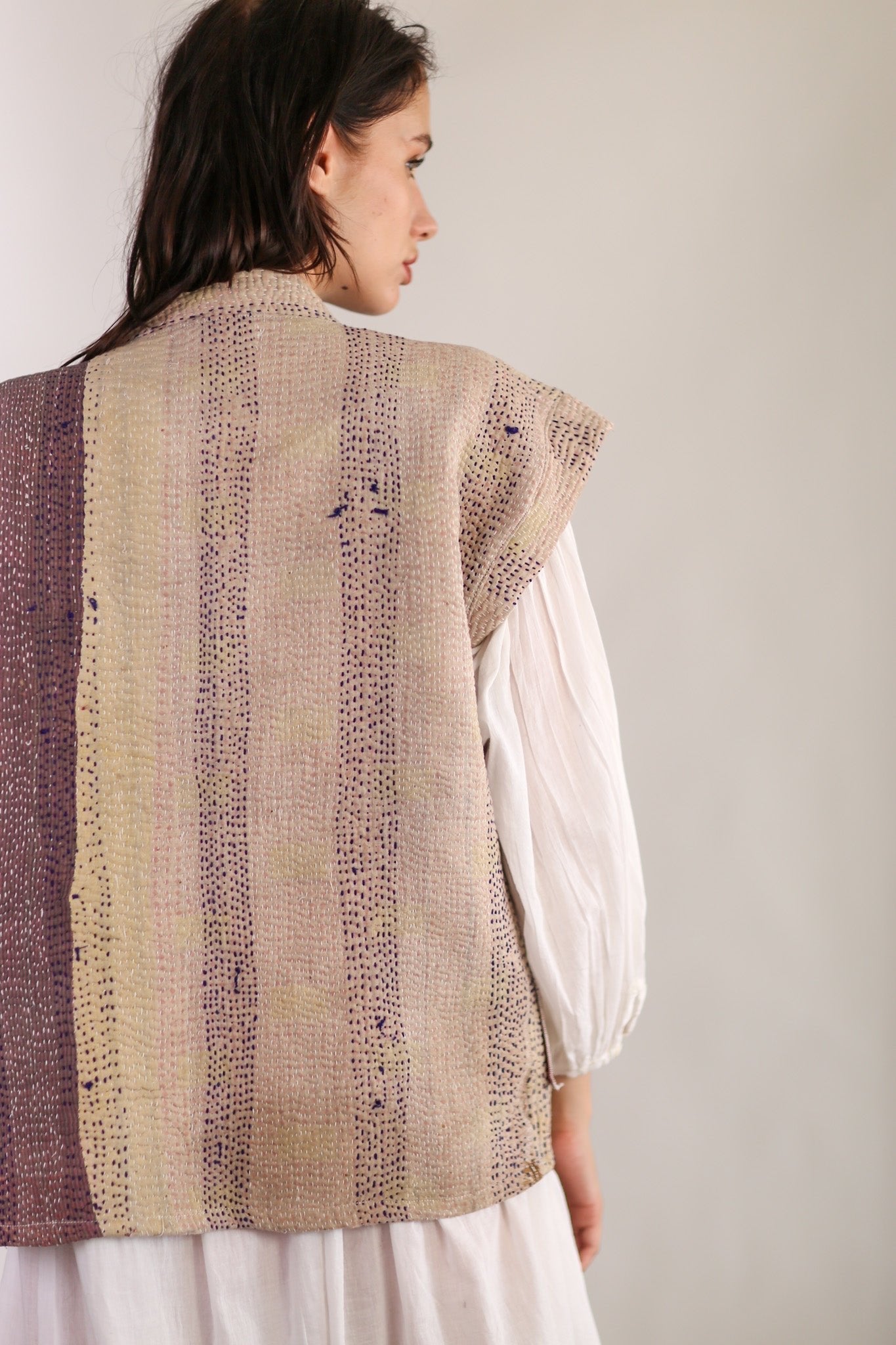 KANTHA QUILT VEST LIOU - BANGKOK TAILOR CLOTHING STORE - HANDMADE CLOTHING