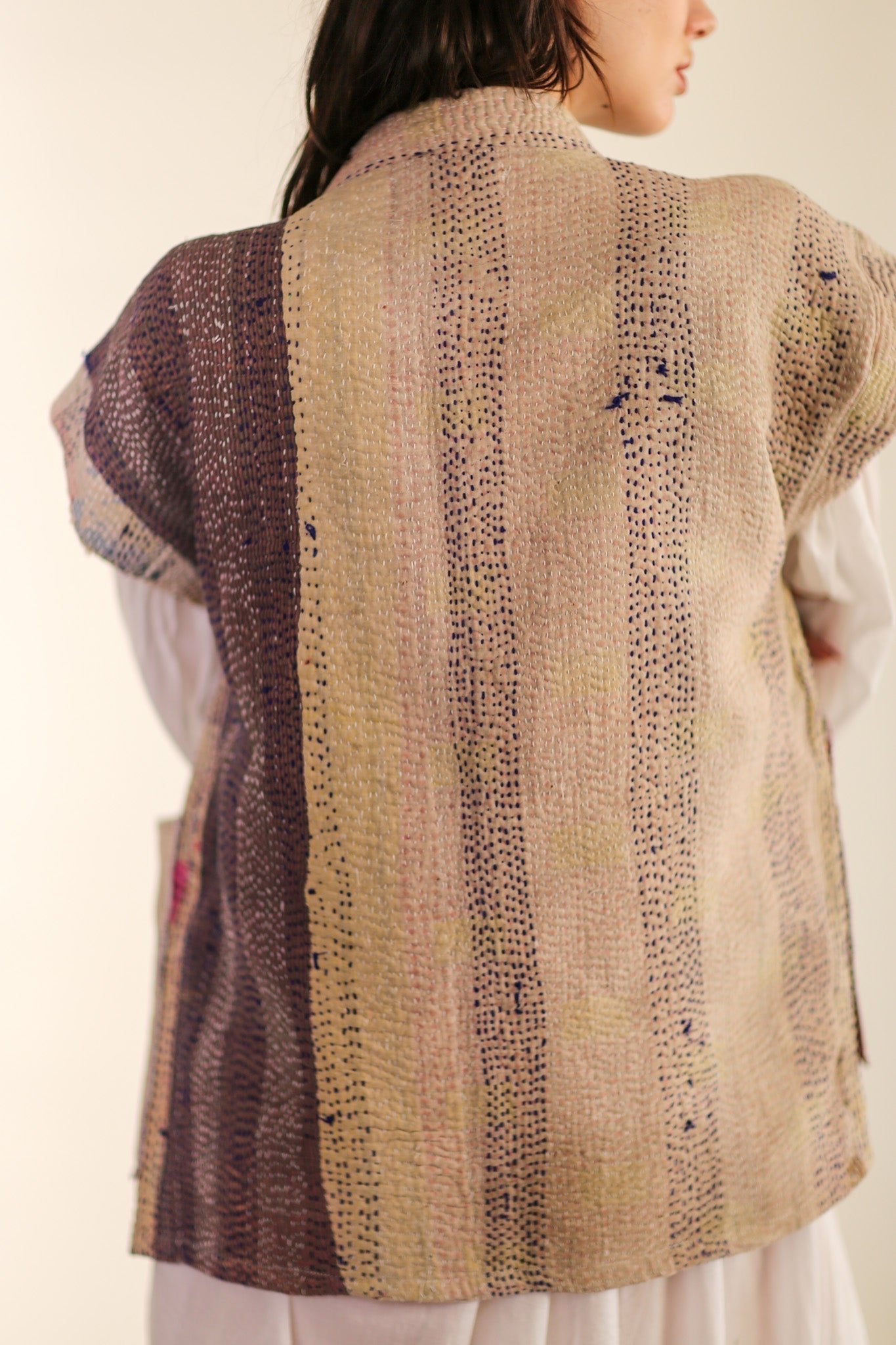 KANTHA QUILT VEST LIOU - BANGKOK TAILOR CLOTHING STORE - HANDMADE CLOTHING