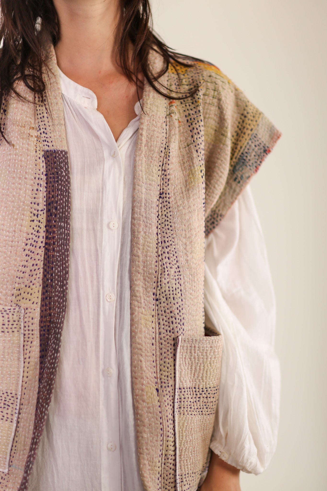 KANTHA QUILT VEST LIOU - BANGKOK TAILOR CLOTHING STORE - HANDMADE CLOTHING