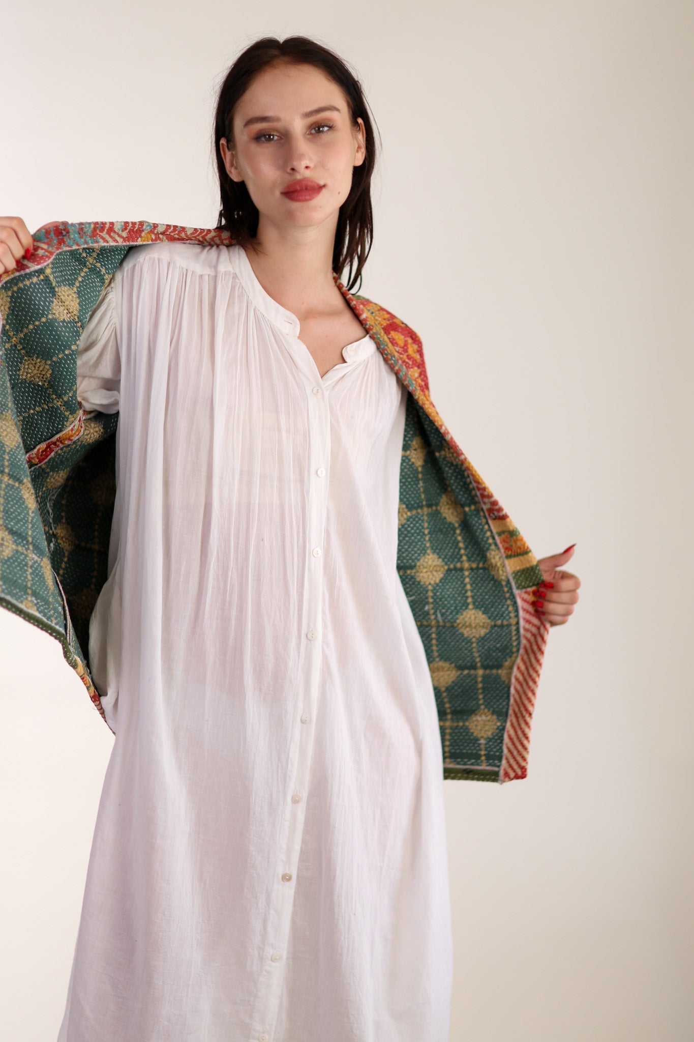 KANTHA QUILT VEST RUISA - BANGKOK TAILOR CLOTHING STORE - HANDMADE CLOTHING