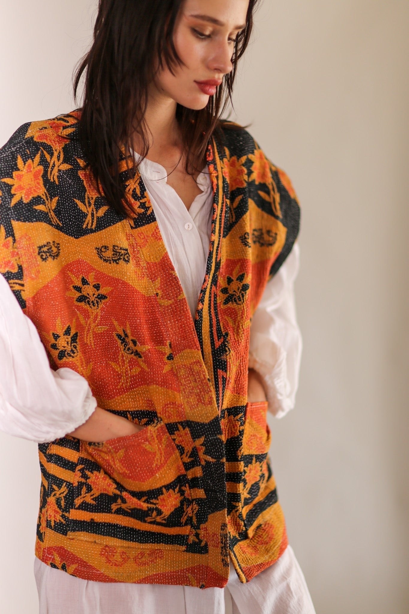 KIMONO VEST YUVAL - BANGKOK TAILOR CLOTHING STORE - HANDMADE CLOTHING