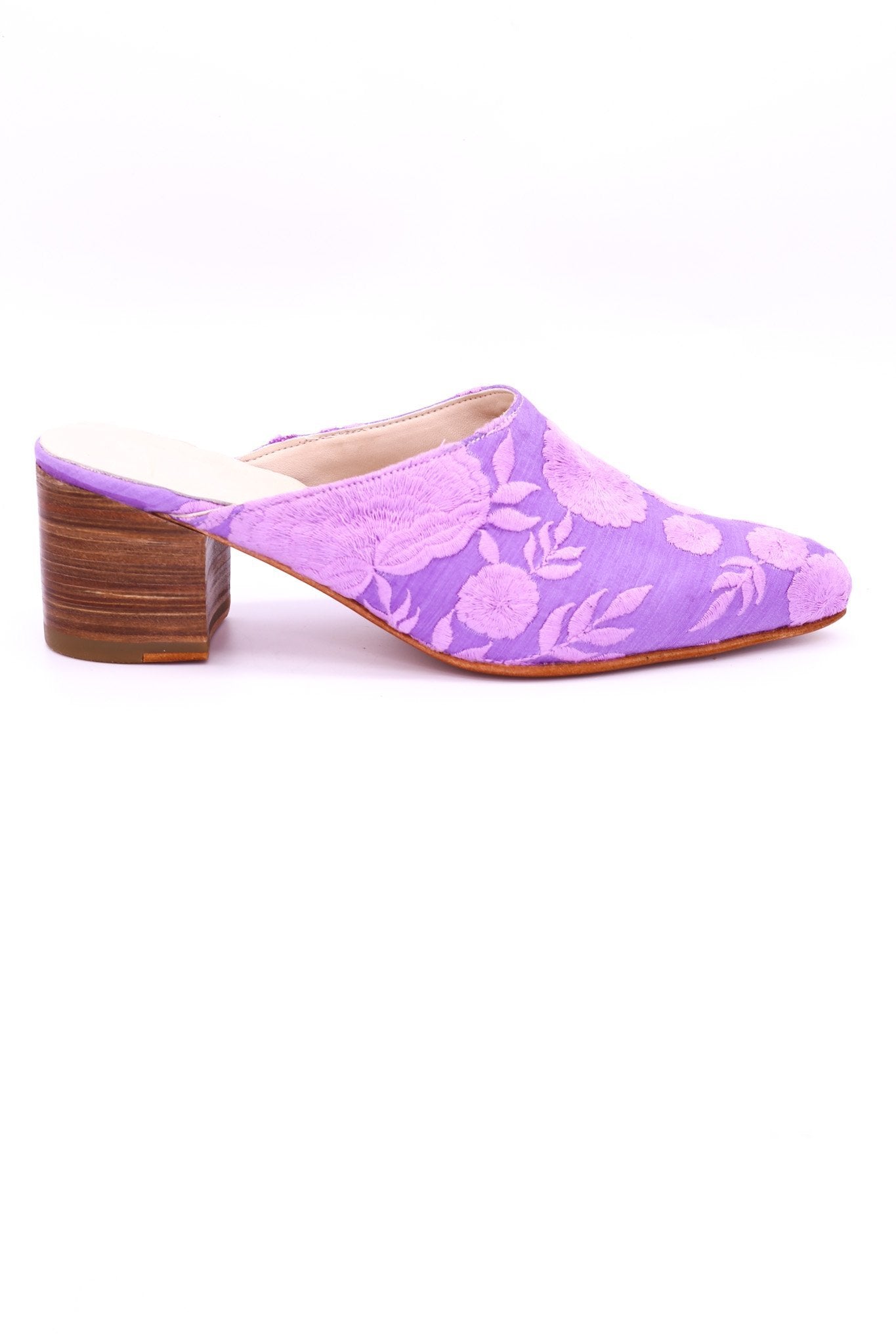 LAVENDER HEELED MULES ELLIE - BANGKOK TAILOR CLOTHING STORE - HANDMADE CLOTHING