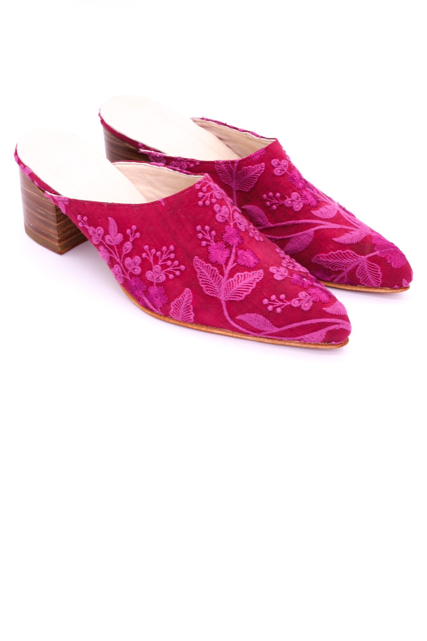 LAVENDER HEELED MULES ELLIE - BANGKOK TAILOR CLOTHING STORE - HANDMADE CLOTHING