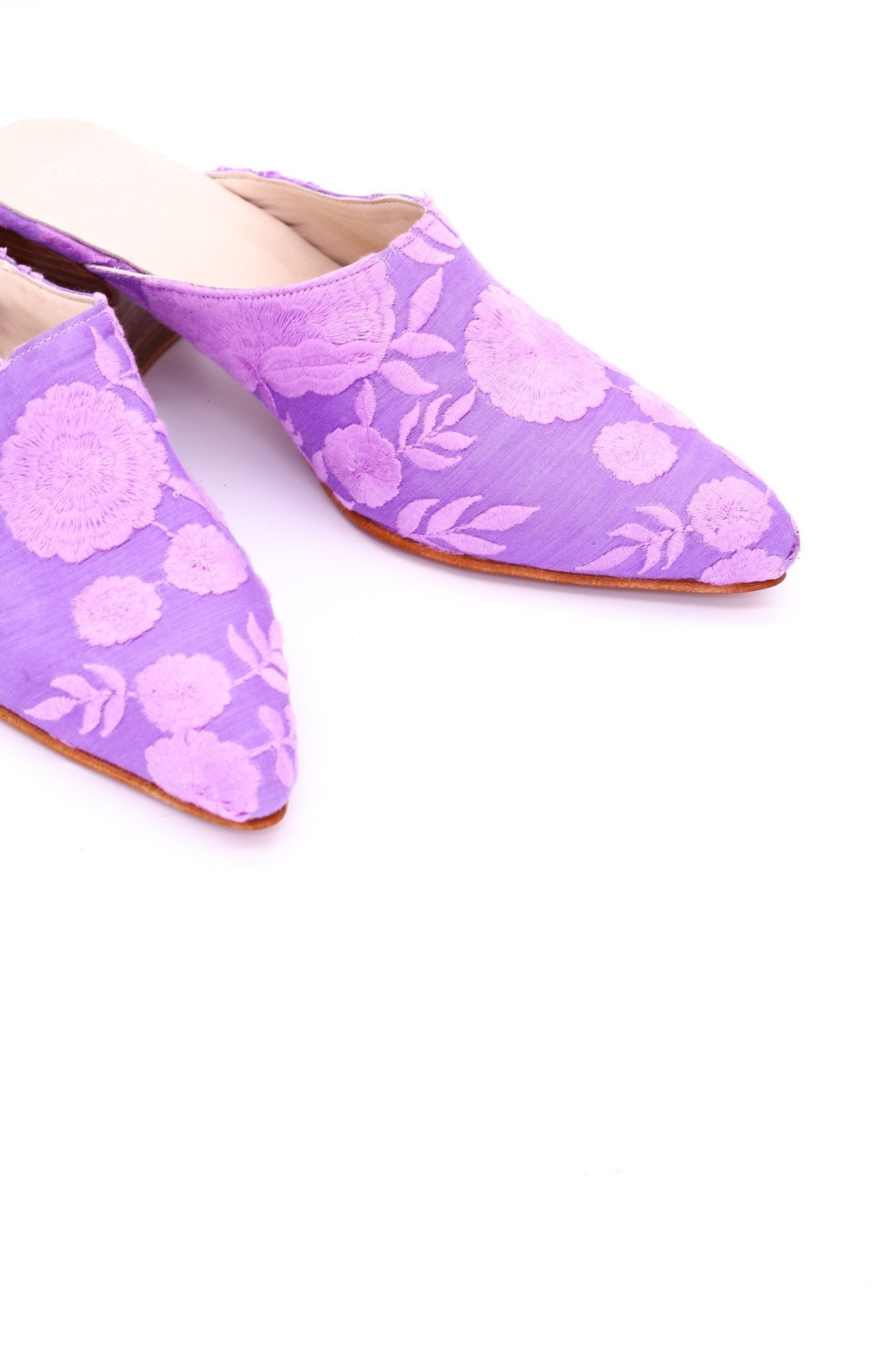 LAVENDER HEELED MULES ELLIE - BANGKOK TAILOR CLOTHING STORE - HANDMADE CLOTHING