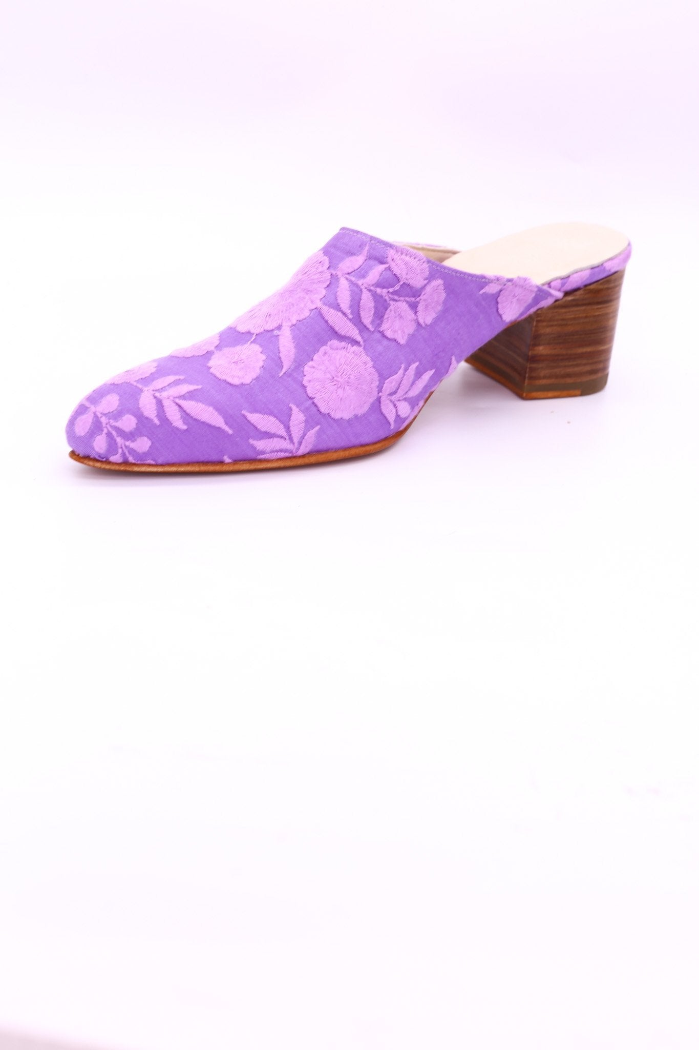 LAVENDER HEELED MULES ELLIE - BANGKOK TAILOR CLOTHING STORE - HANDMADE CLOTHING