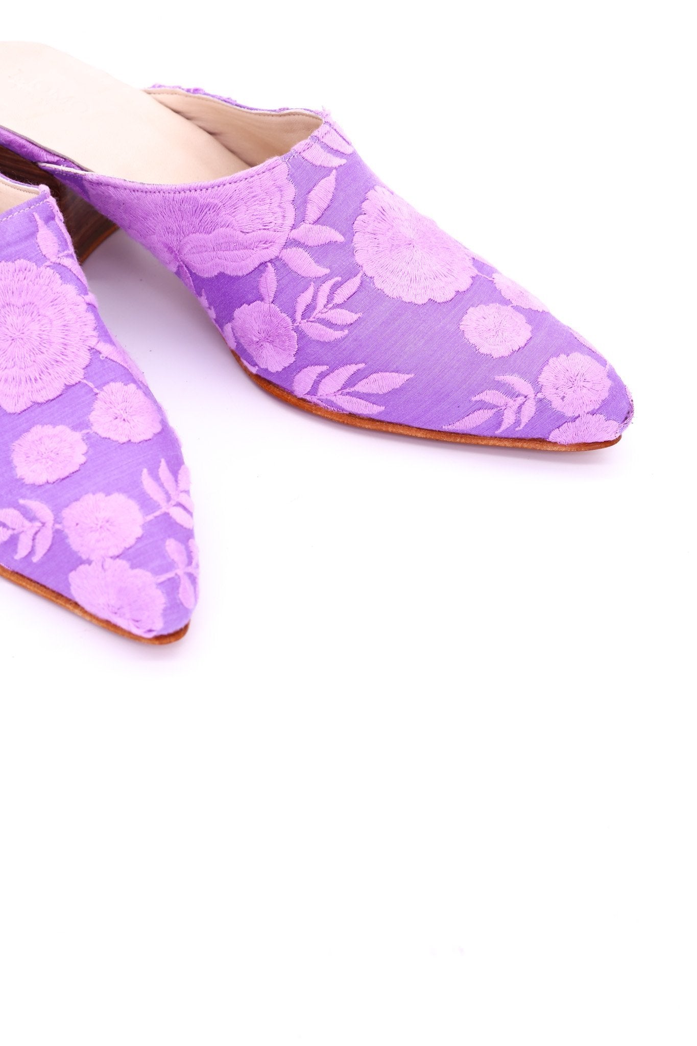 LAVENDER HEELED MULES ELLIE - BANGKOK TAILOR CLOTHING STORE - HANDMADE CLOTHING