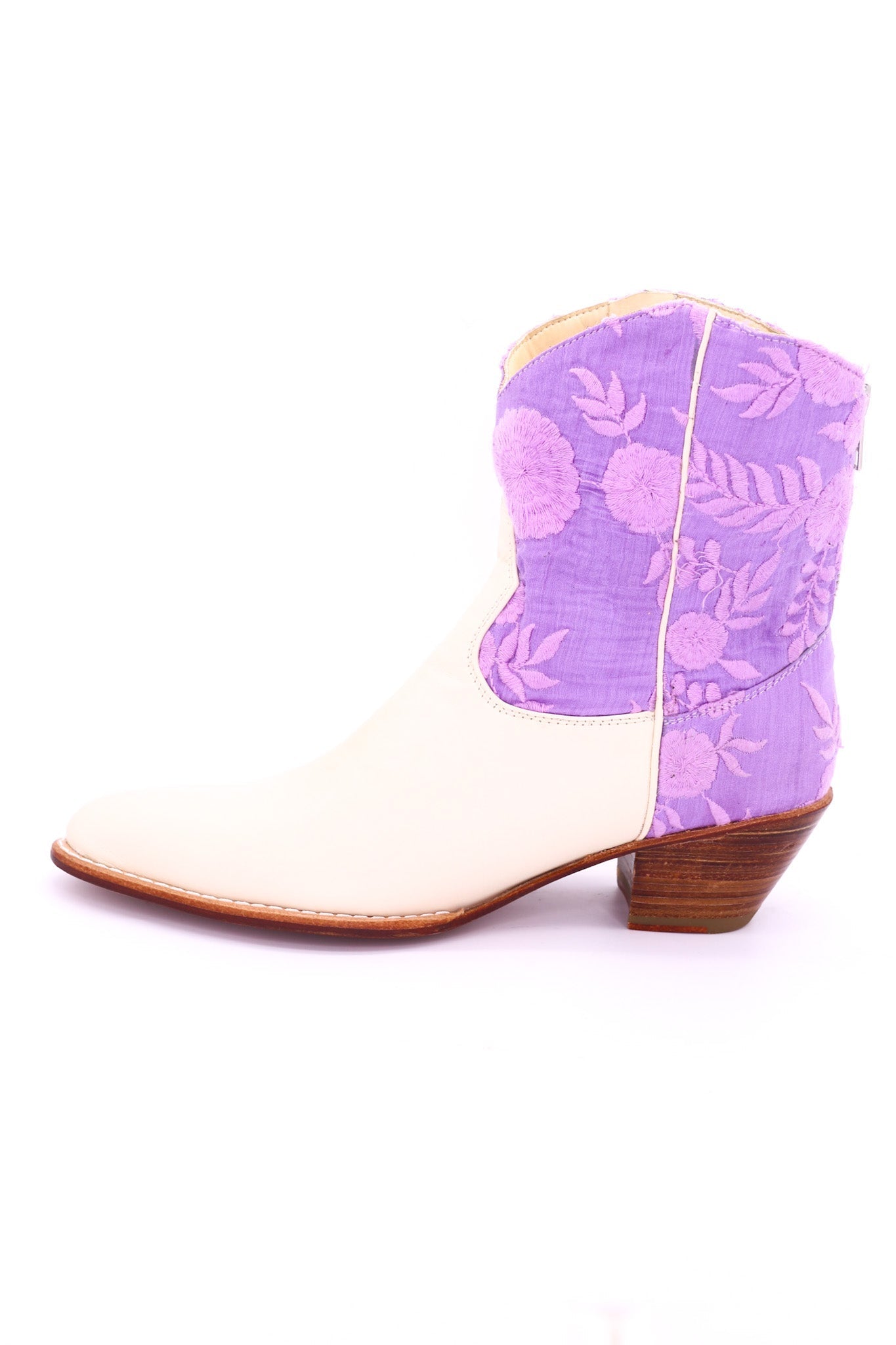 LAVENDER SILK EMBROIDERED BOOTIES LIARA - BANGKOK TAILOR CLOTHING STORE - HANDMADE CLOTHING