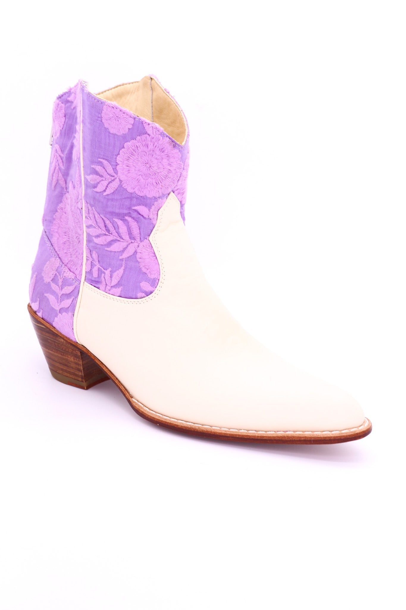 LAVENDER SILK EMBROIDERED BOOTIES LIARA - BANGKOK TAILOR CLOTHING STORE - HANDMADE CLOTHING