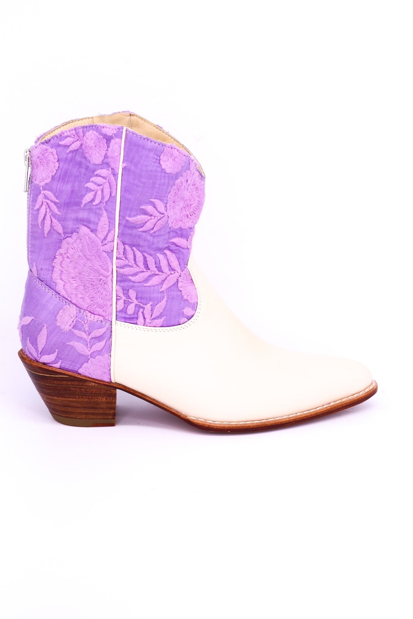 LAVENDER SILK EMBROIDERED BOOTIES LIARA - BANGKOK TAILOR CLOTHING STORE - HANDMADE CLOTHING