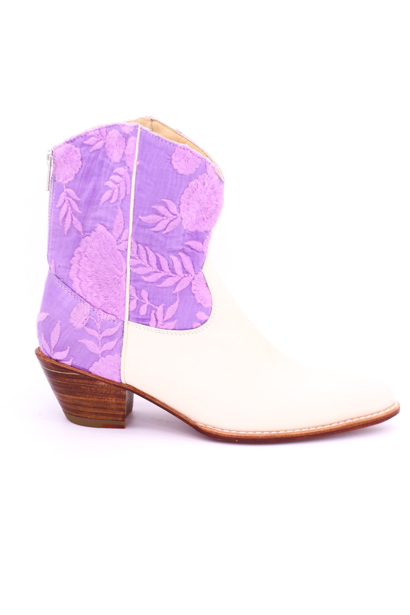 LAVENDER SILK EMBROIDERED BOOTIES LIARA - BANGKOK TAILOR CLOTHING STORE - HANDMADE CLOTHING