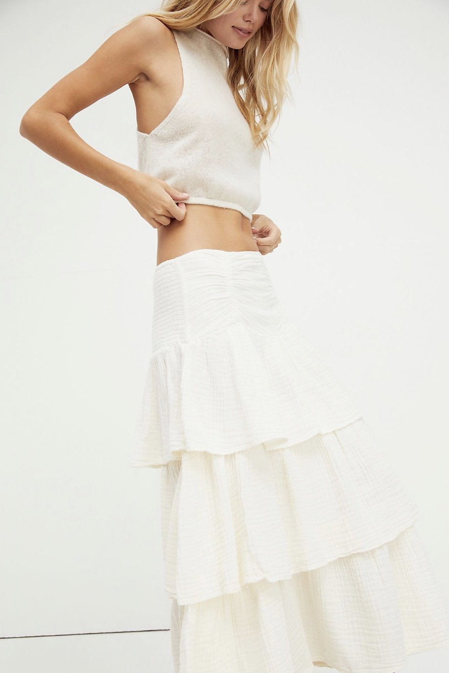 LAYERED COTTON SPRING SKIRT AMALISA - BANGKOK TAILOR CLOTHING STORE - HANDMADE CLOTHING