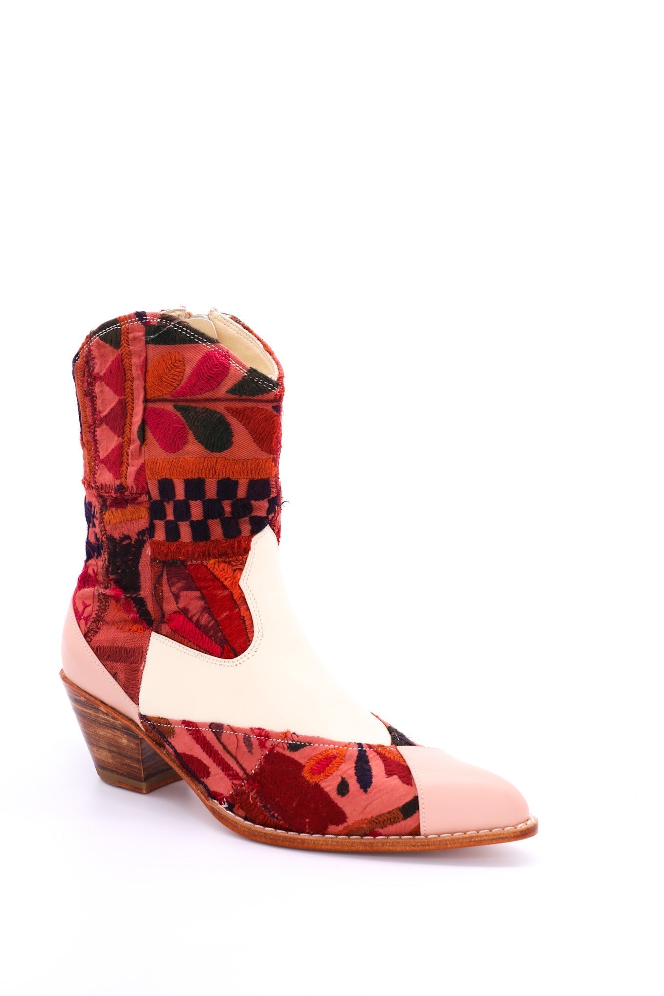 LEATHER PATCHWORK PATCH BOOTS ZAHRA - BANGKOK TAILOR CLOTHING STORE - HANDMADE CLOTHING