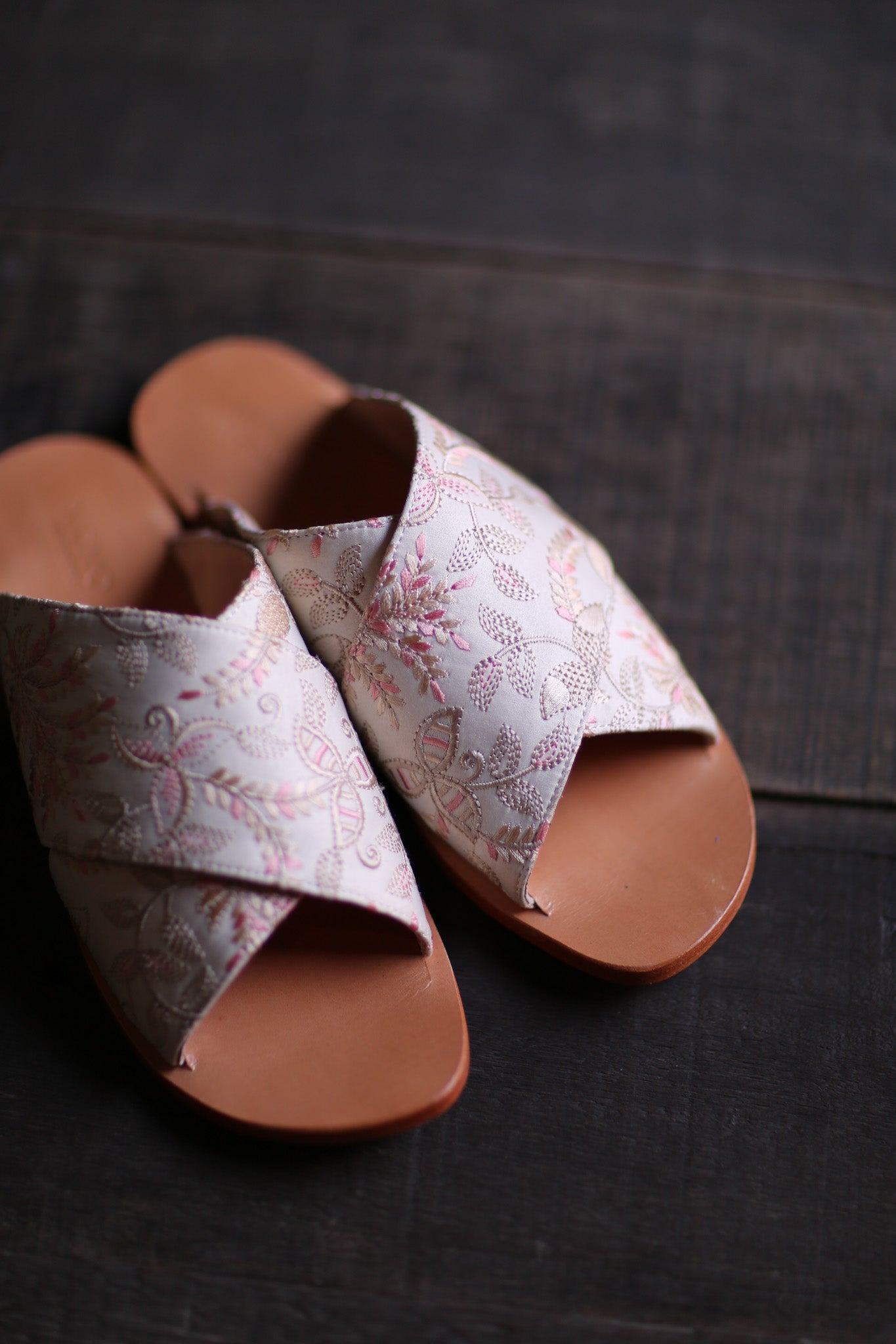 LEATHER SOLE SLIP ON SANDALS PHILOMENE - BANGKOK TAILOR CLOTHING STORE - HANDMADE CLOTHING