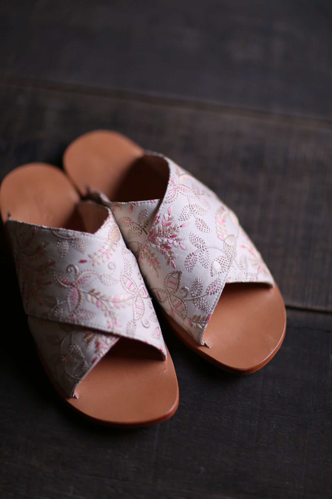 LEATHER SOLE SLIP ON SANDALS PHILOMENE - BANGKOK TAILOR CLOTHING STORE - HANDMADE CLOTHING