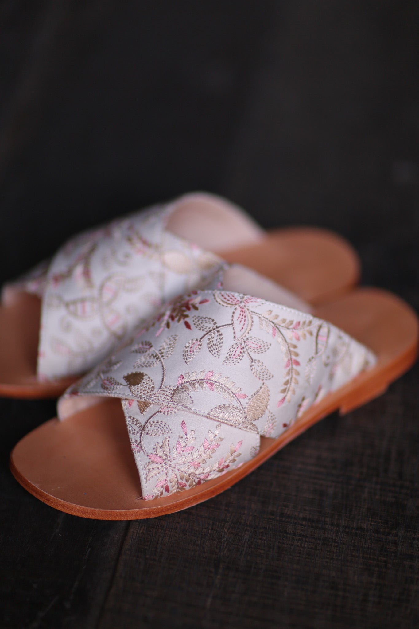 LEATHER SOLE SLIP ON SANDALS PHILOMENE - BANGKOK TAILOR CLOTHING STORE - HANDMADE CLOTHING